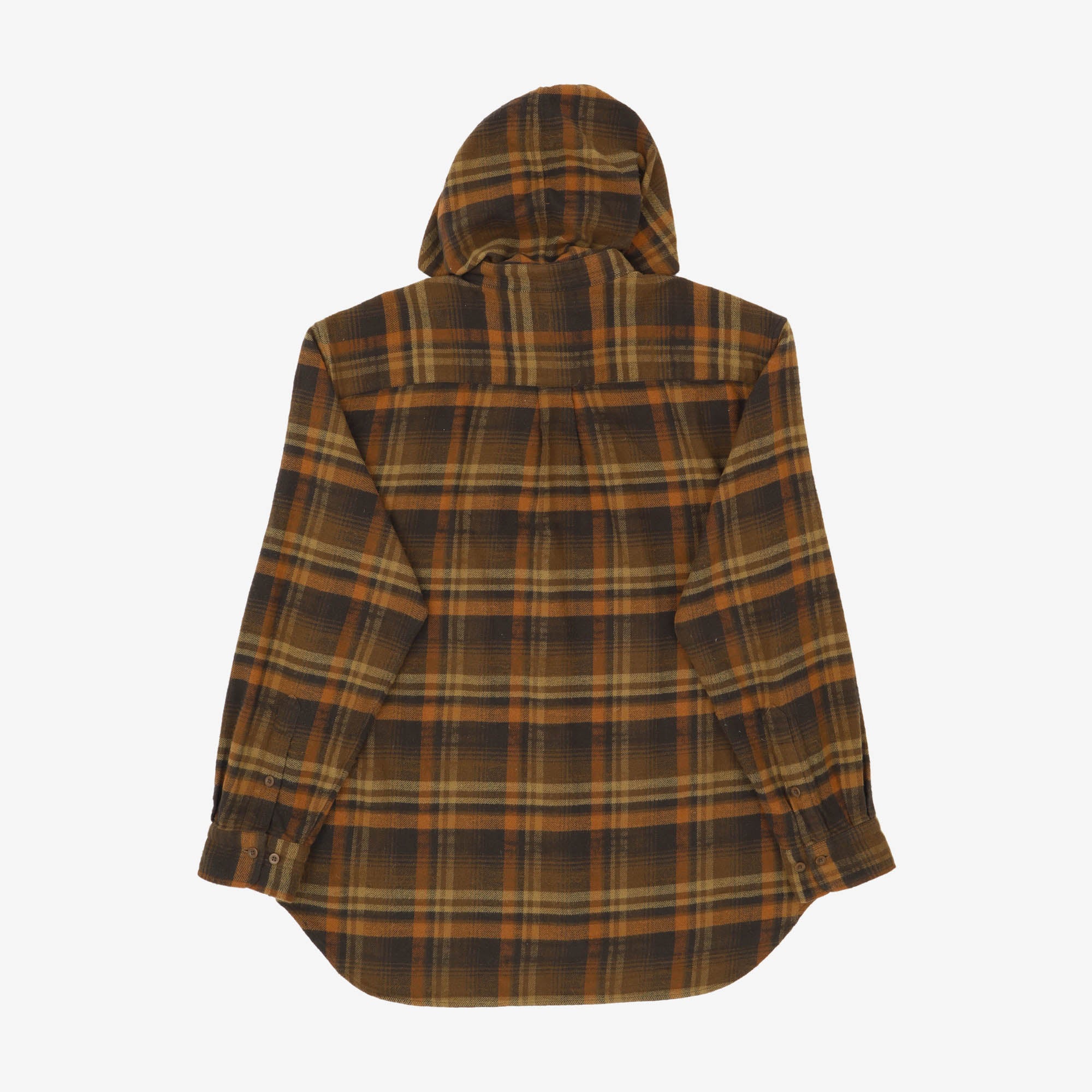 Plaid Flannel Hooded Shirt