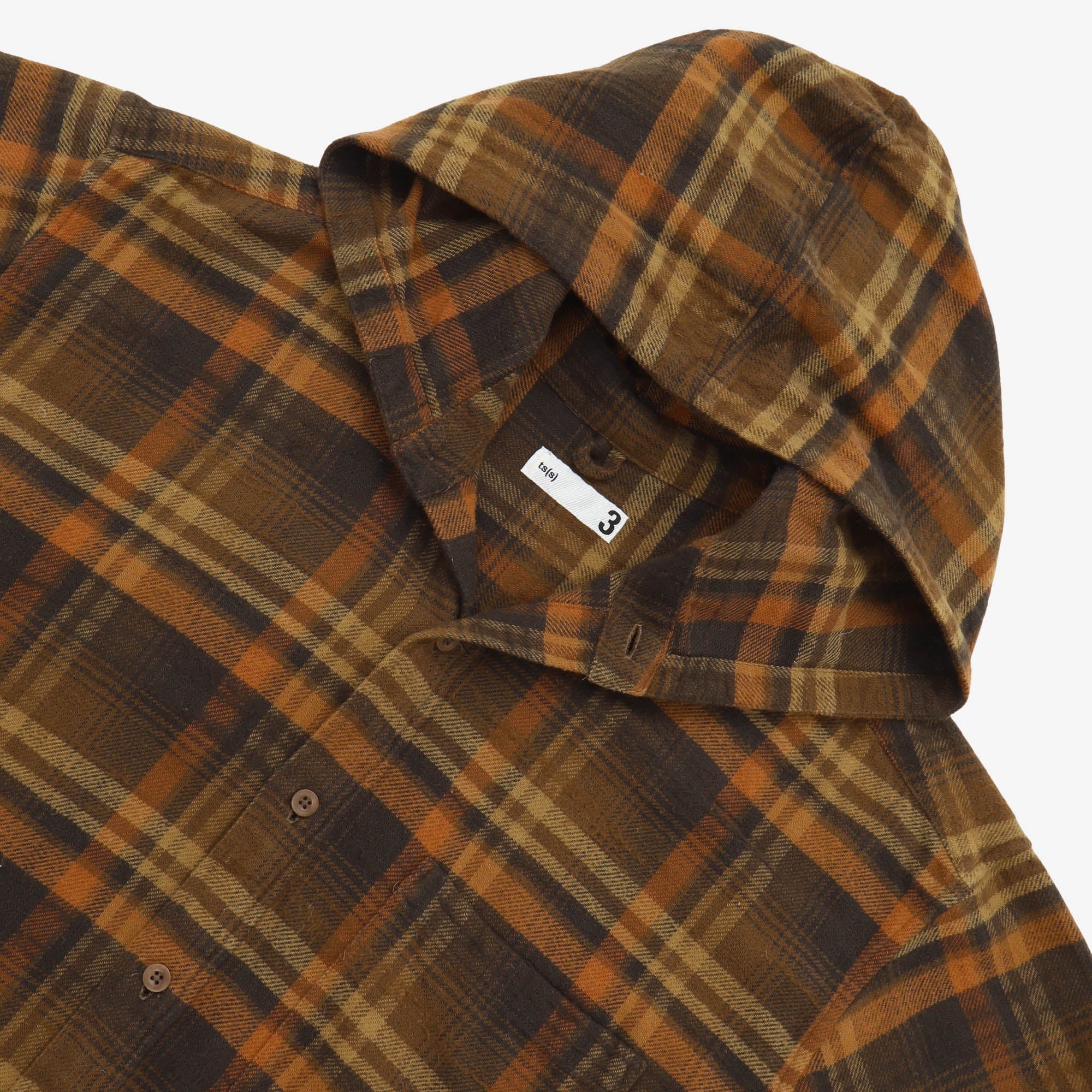 Plaid Flannel Hooded Shirt