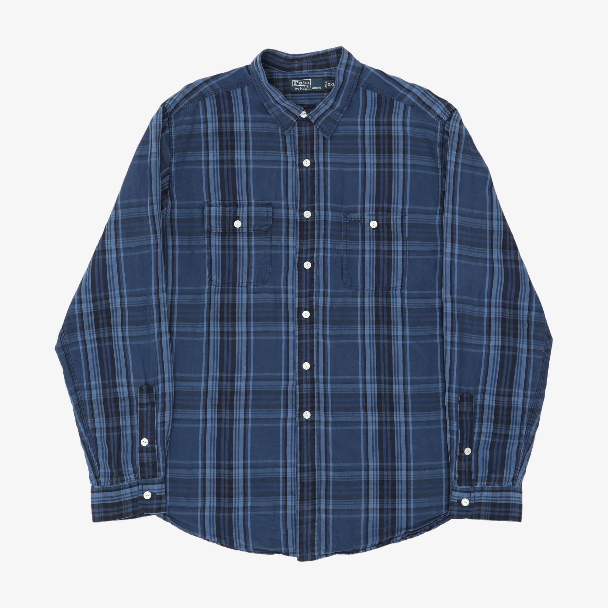 Silk Linen Plaid Work Shirt