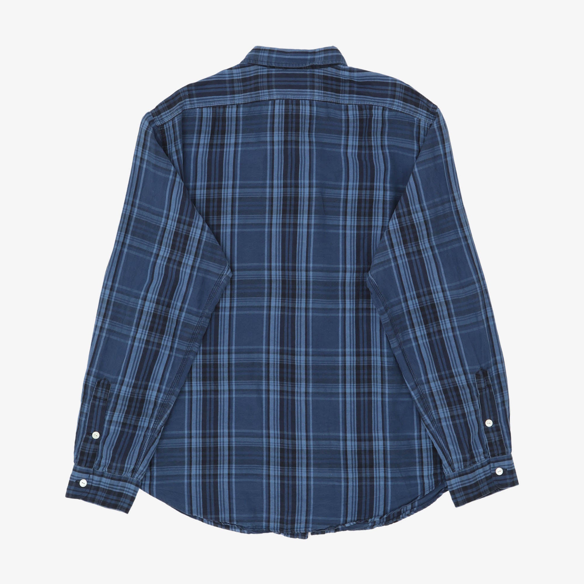 Silk Linen Plaid Work Shirt