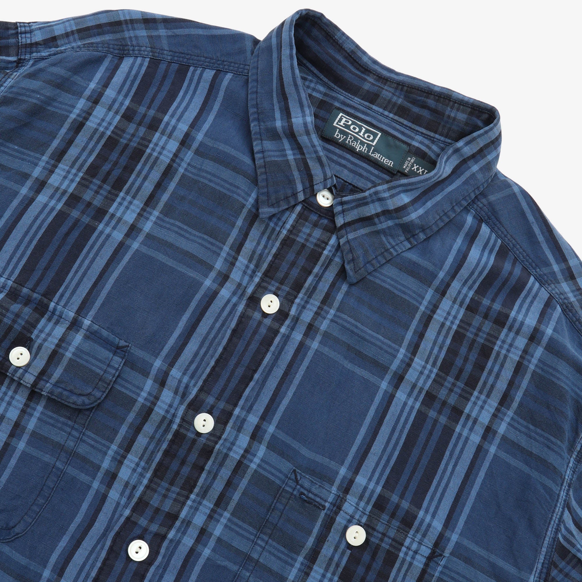 Silk Linen Plaid Work Shirt