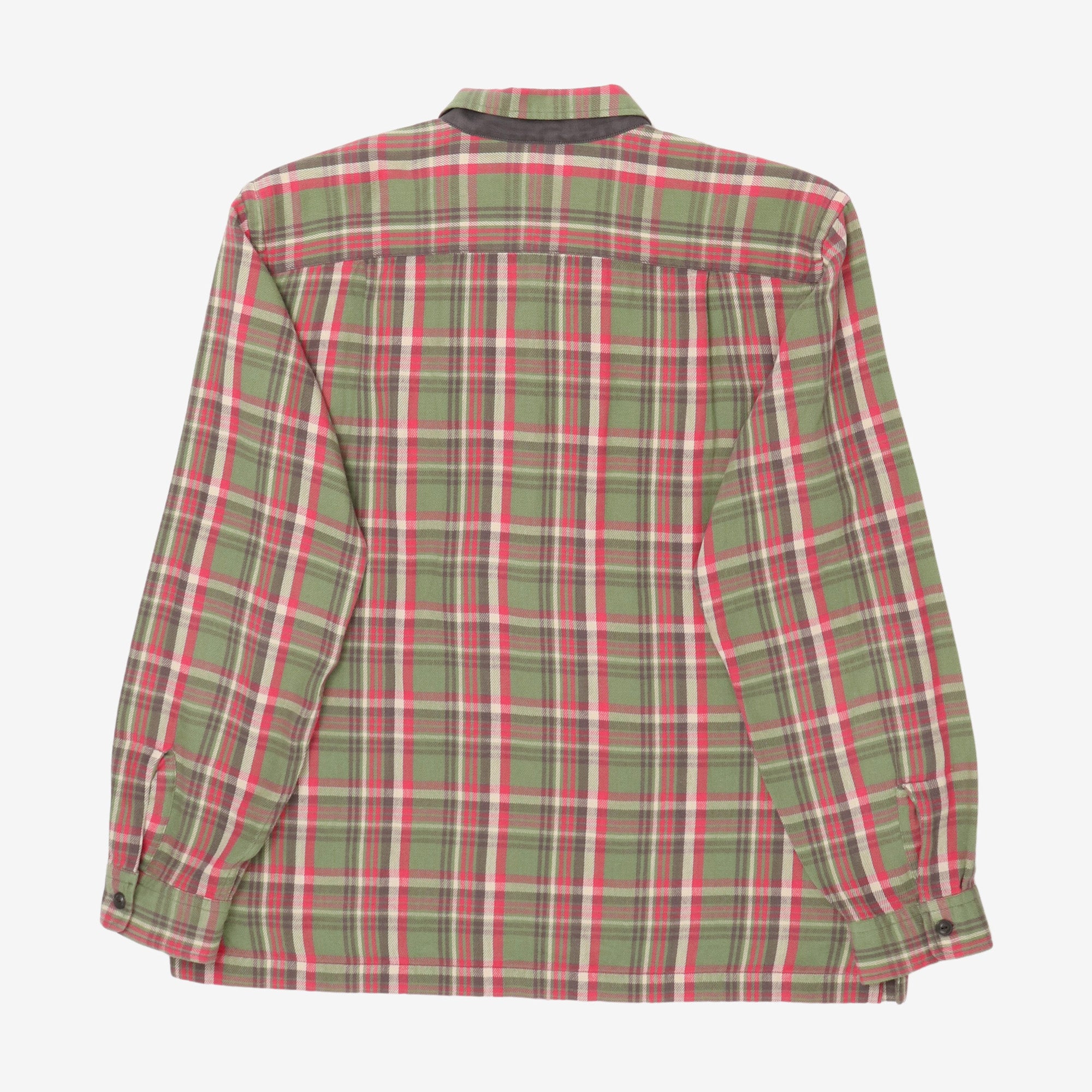 Plaid Twill Camp Collar Shirt