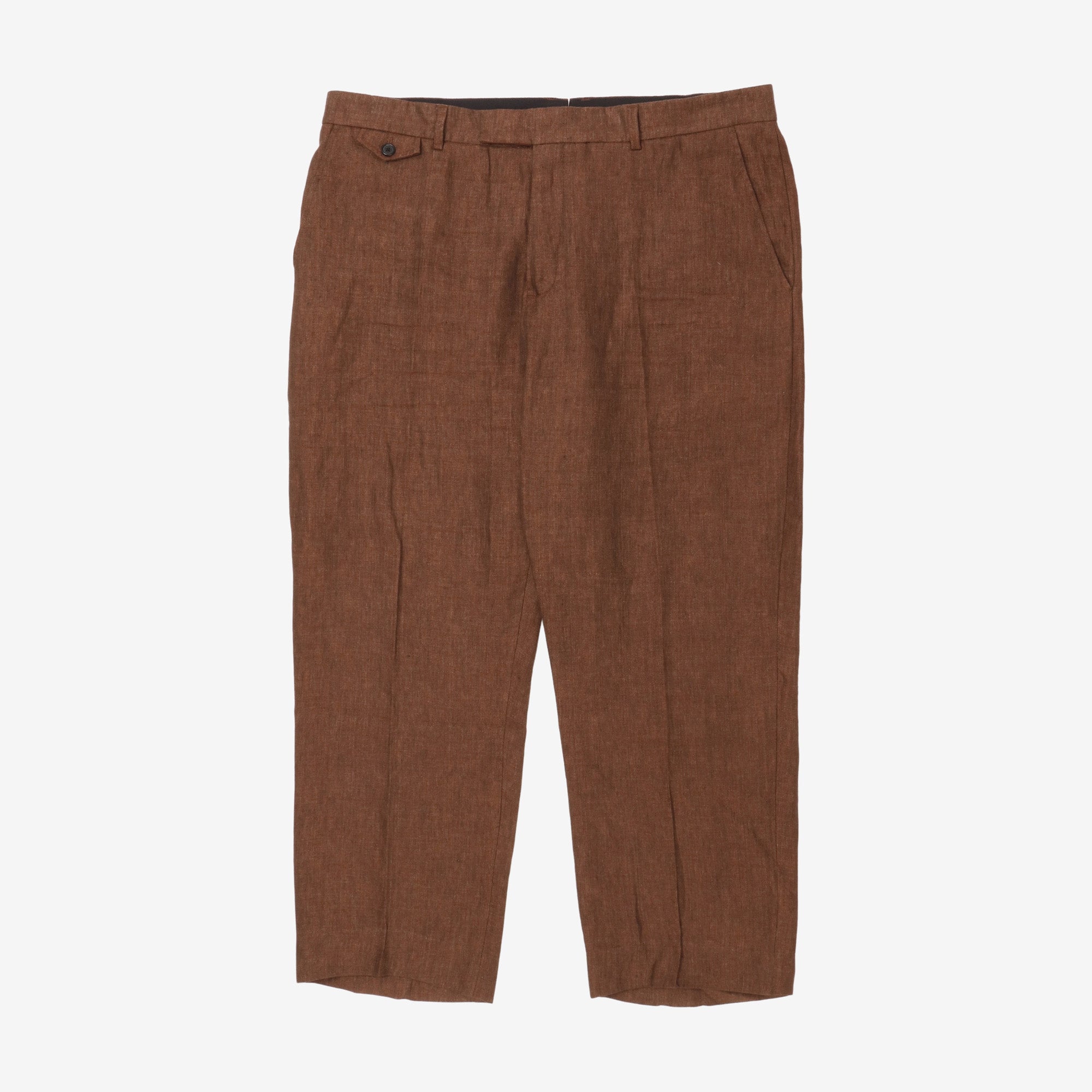 Linen Flat Front Trousers (40W X 29L)