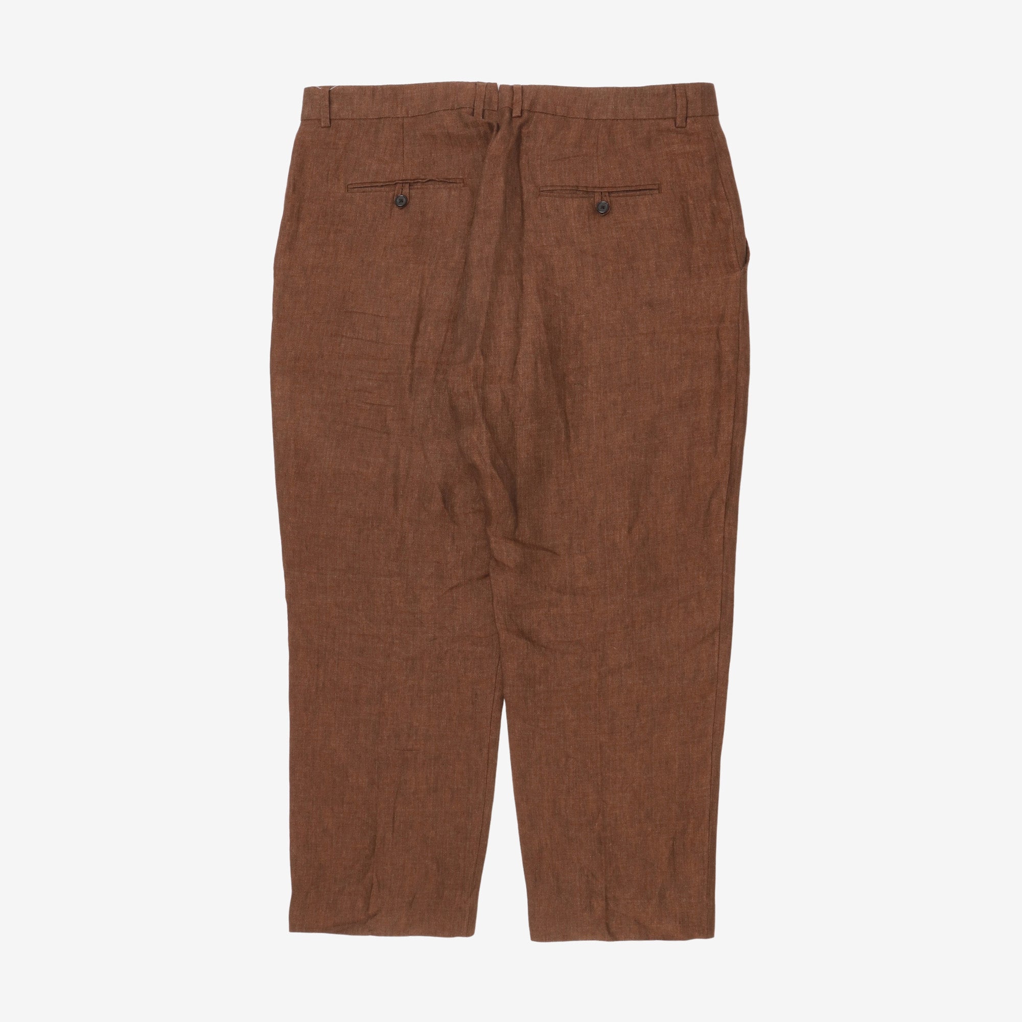 Linen Flat Front Trousers (40W X 29L)