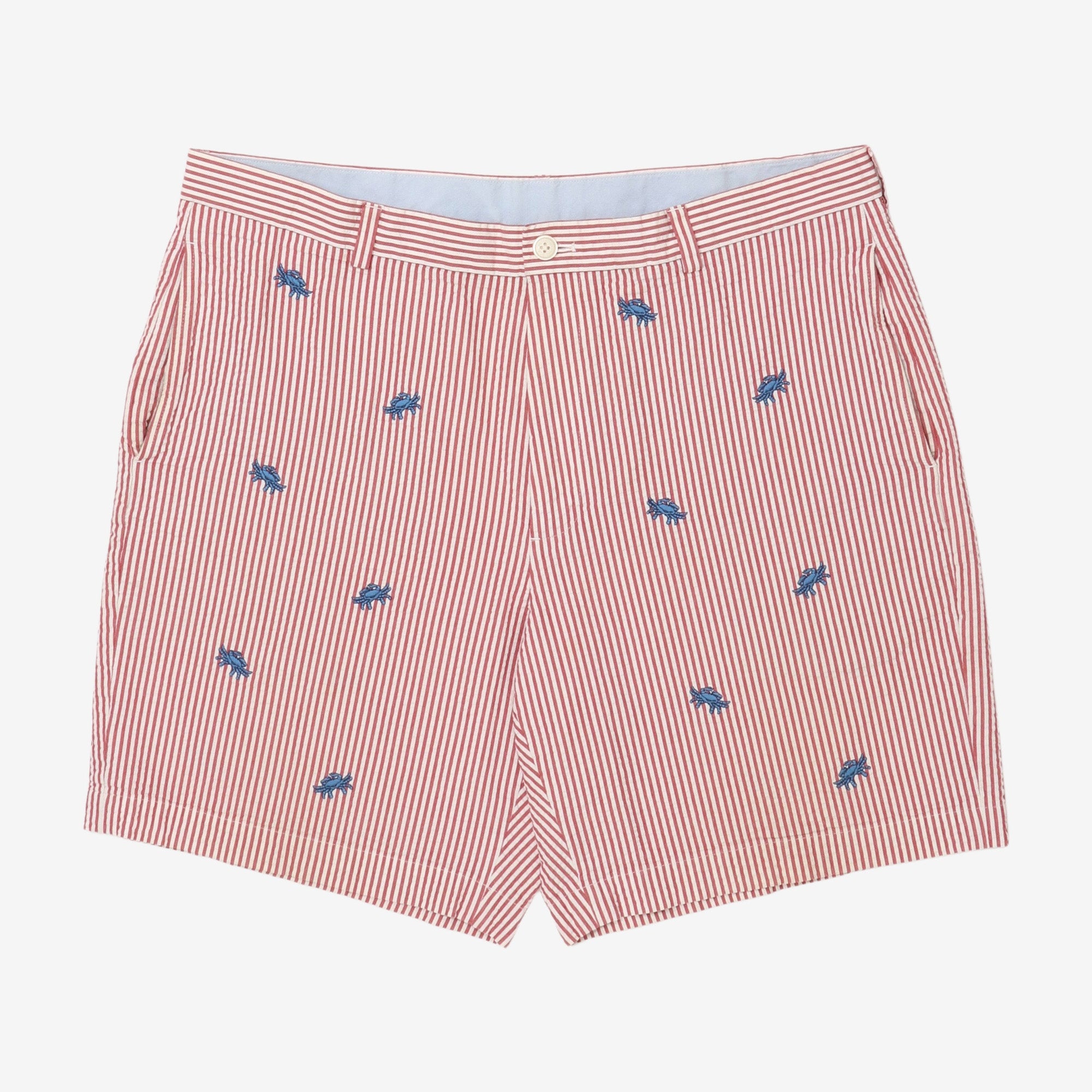 346 Embroidered Seersucker Shorts (40W)