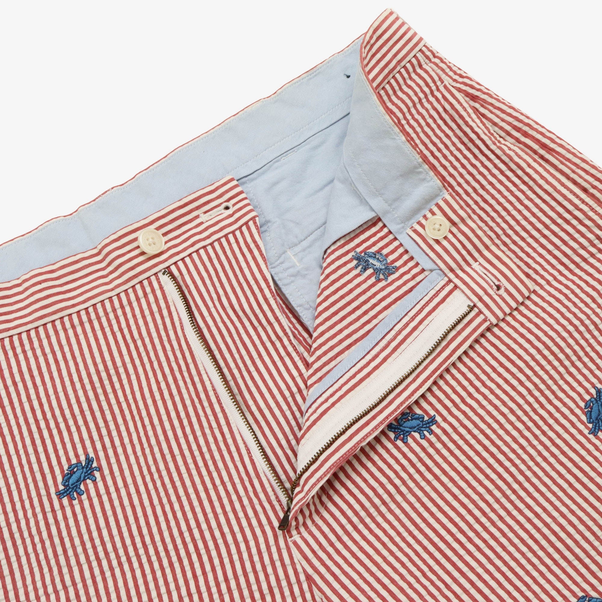 346 Embroidered Seersucker Shorts (40W)