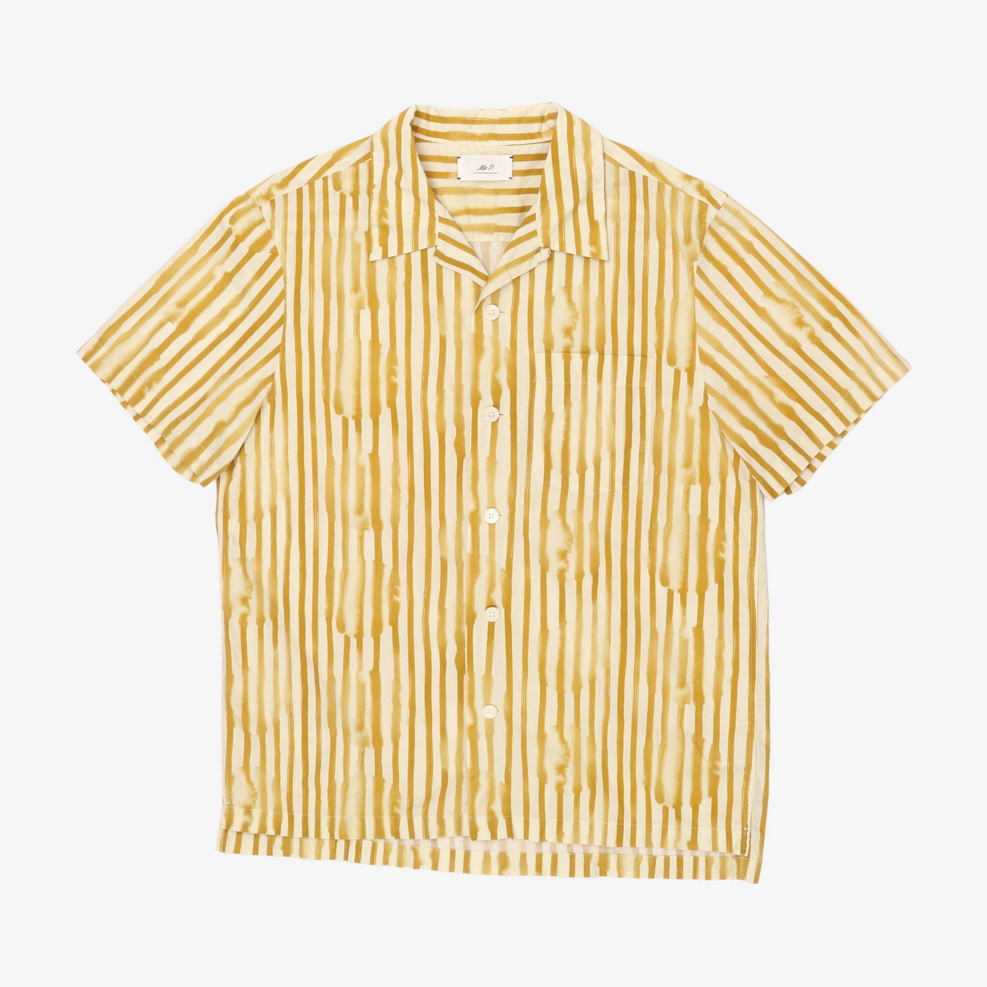 Stripe Print Camp Collar Shirt