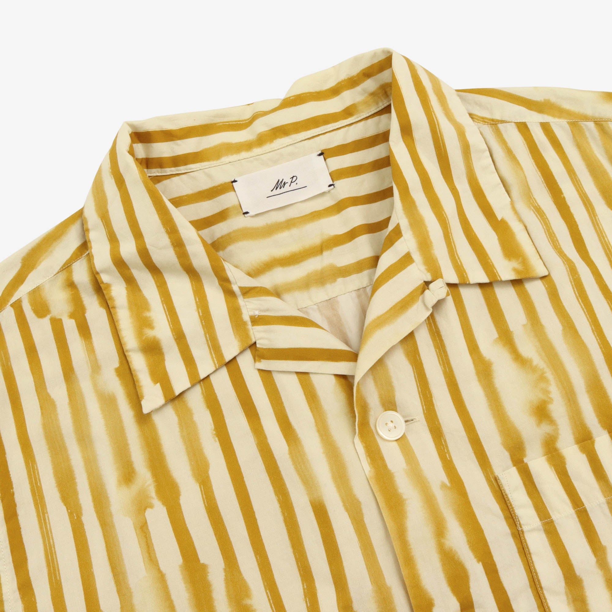 Stripe Print Camp Collar Shirt
