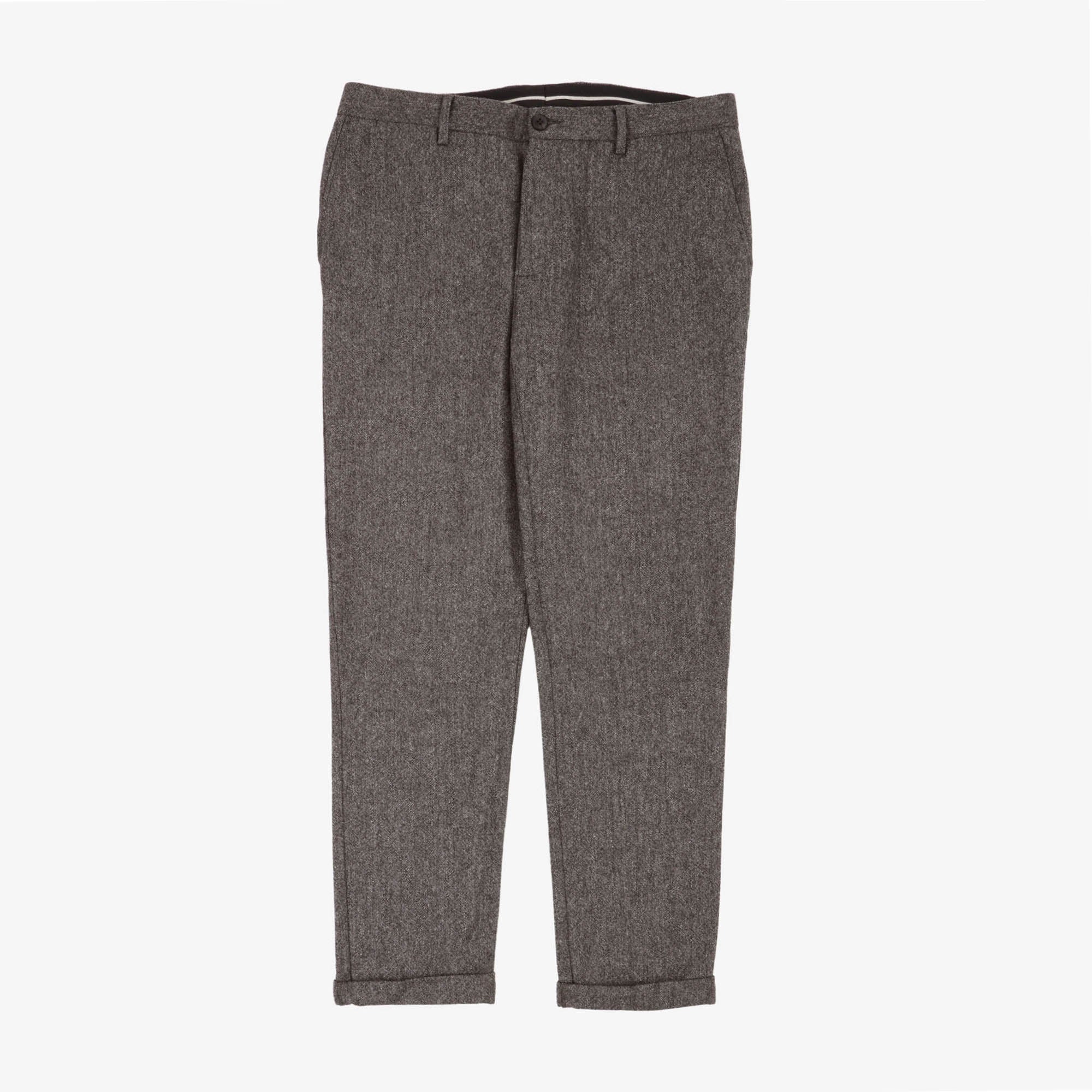 Wool Flat Front Trousers (34W X 33L)
