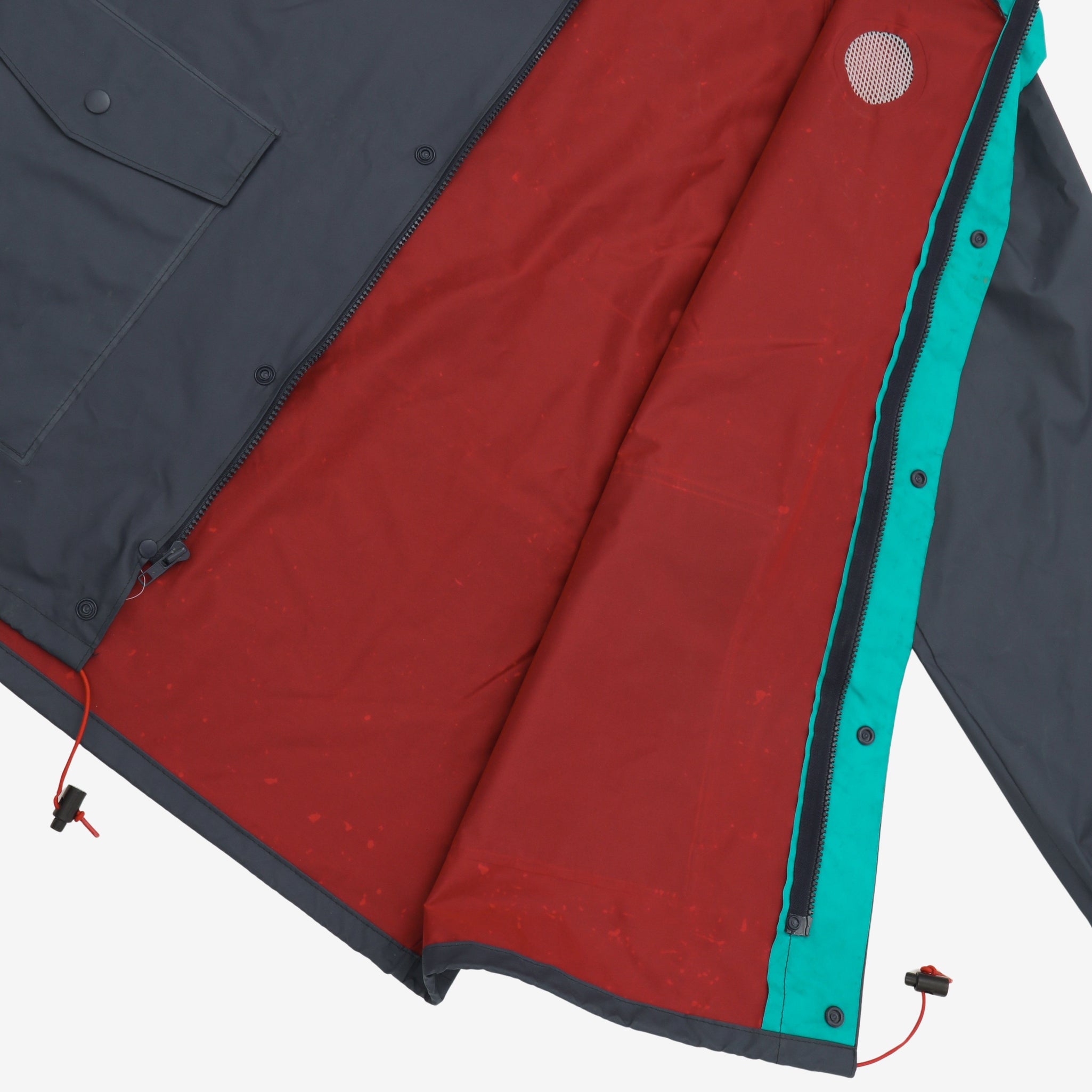 Vintage PVC Nylon Vented Hooded Rain Coat