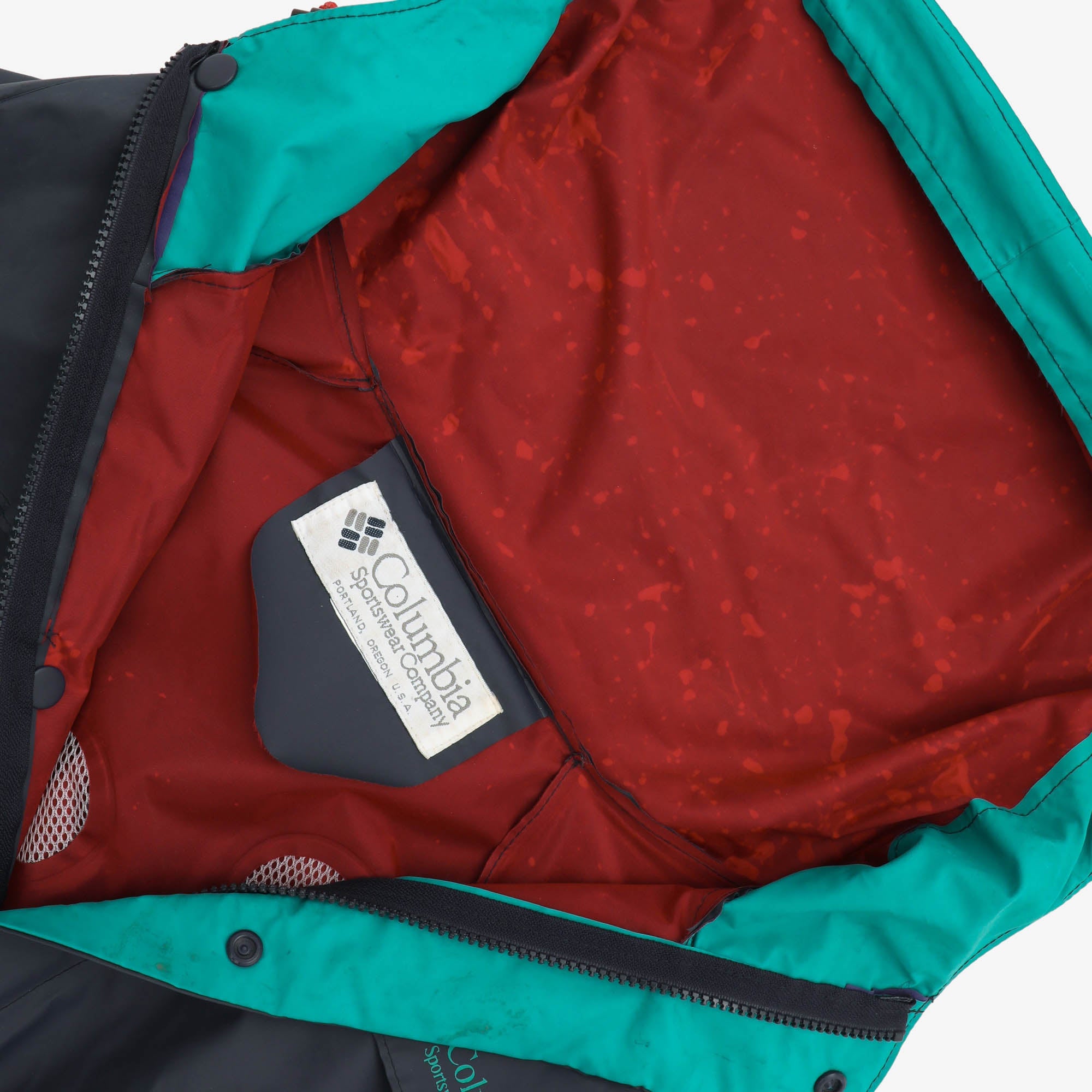 Vintage PVC Nylon Vented Hooded Rain Coat