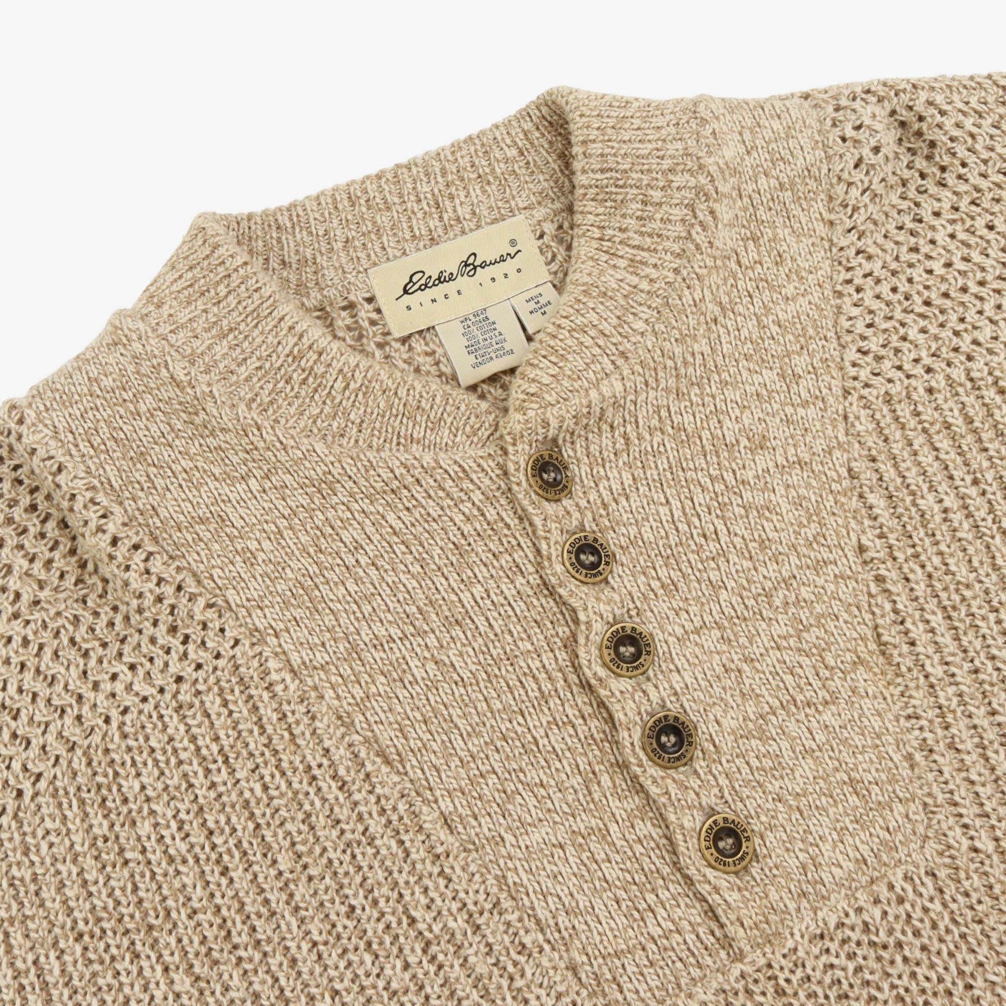 Vintage 1/4 Button Knit Sweater