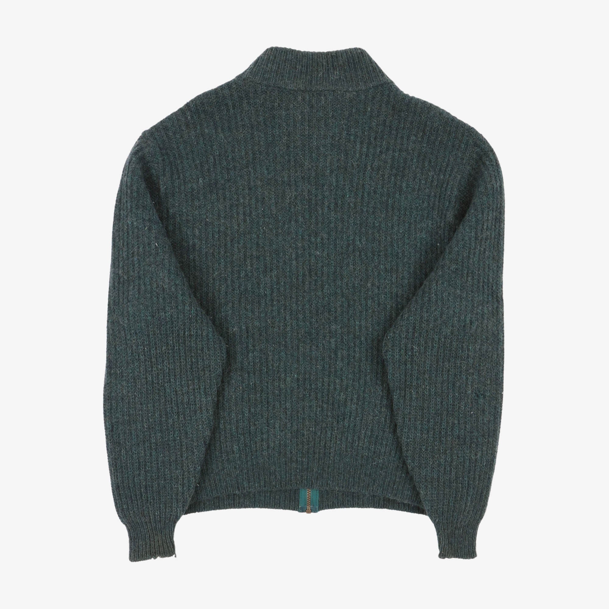 Vintage Ribbed Zip Up Sweater