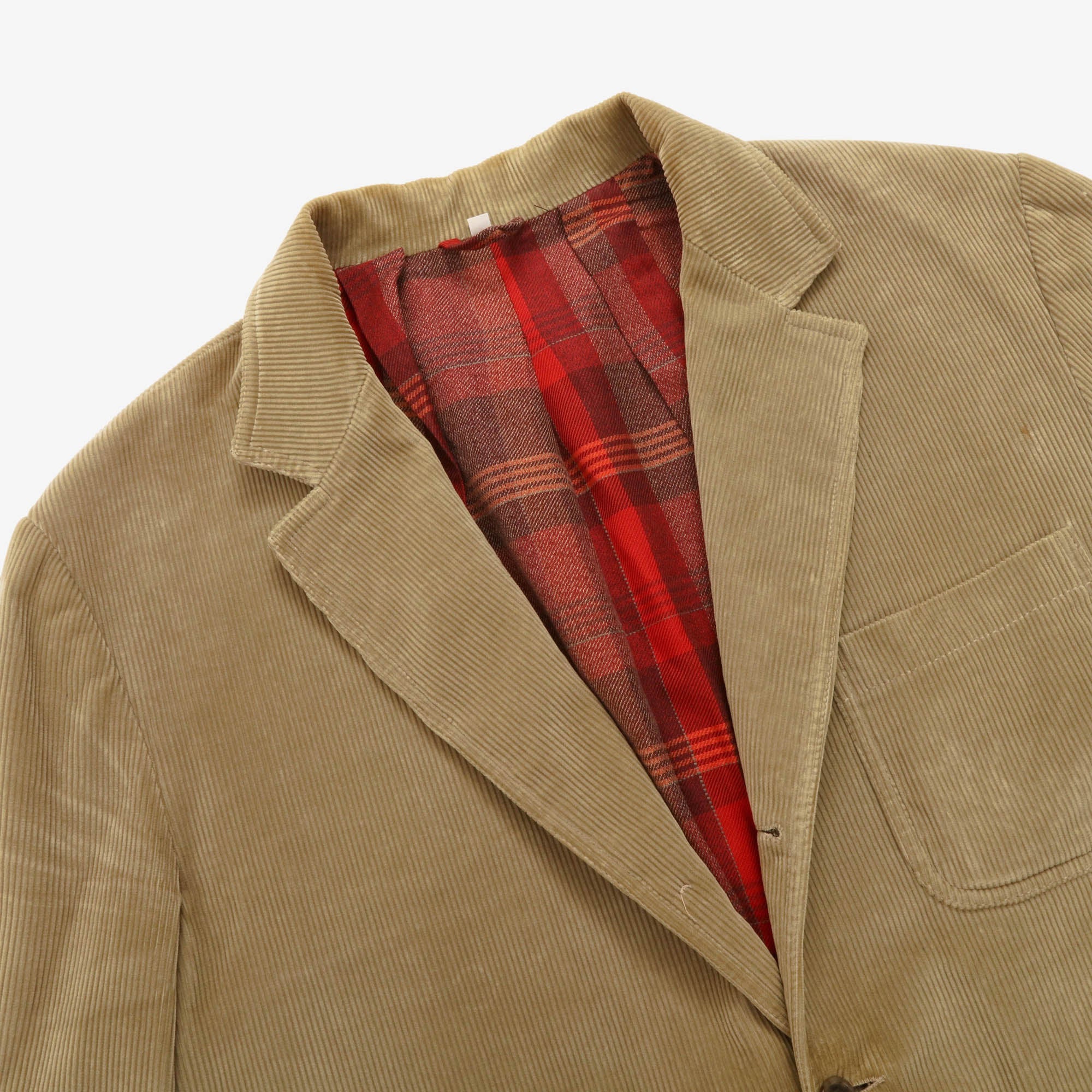 Plaid Lined Corduroy Blazer