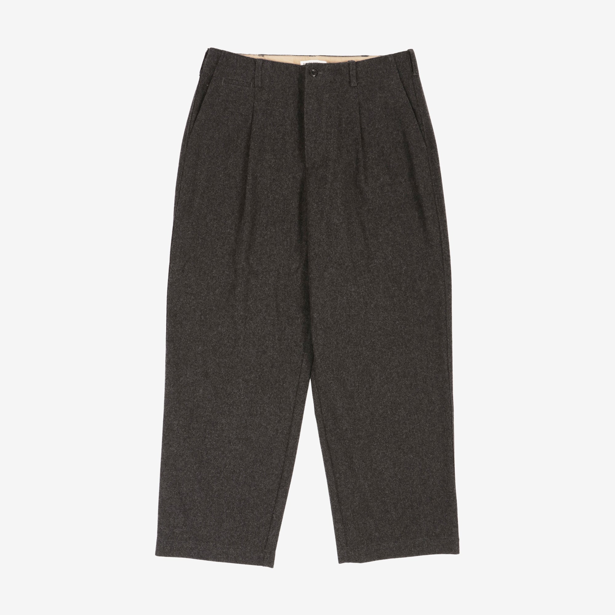 Loose Pleated Wool Blend Pants (33W X 30L)