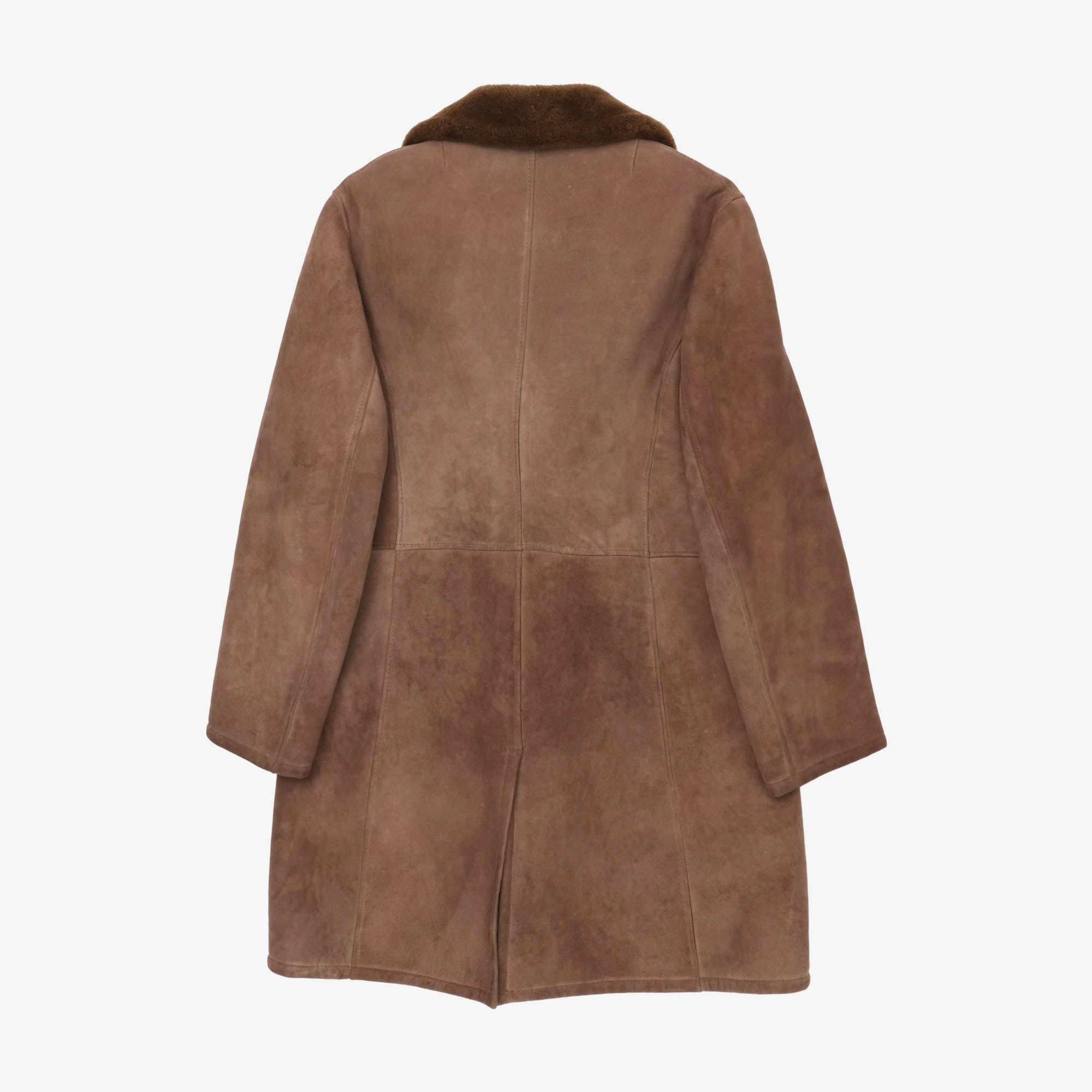 1970s Shearling Lined Suede DB Overcoat