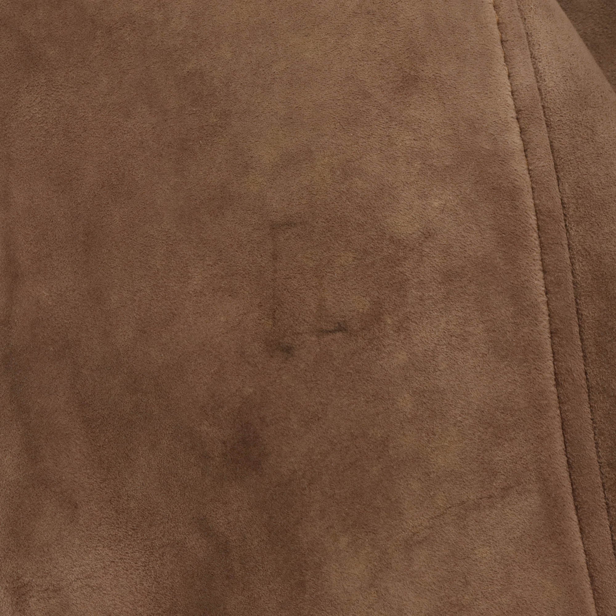 1970s Shearling Lined Suede DB Overcoat
