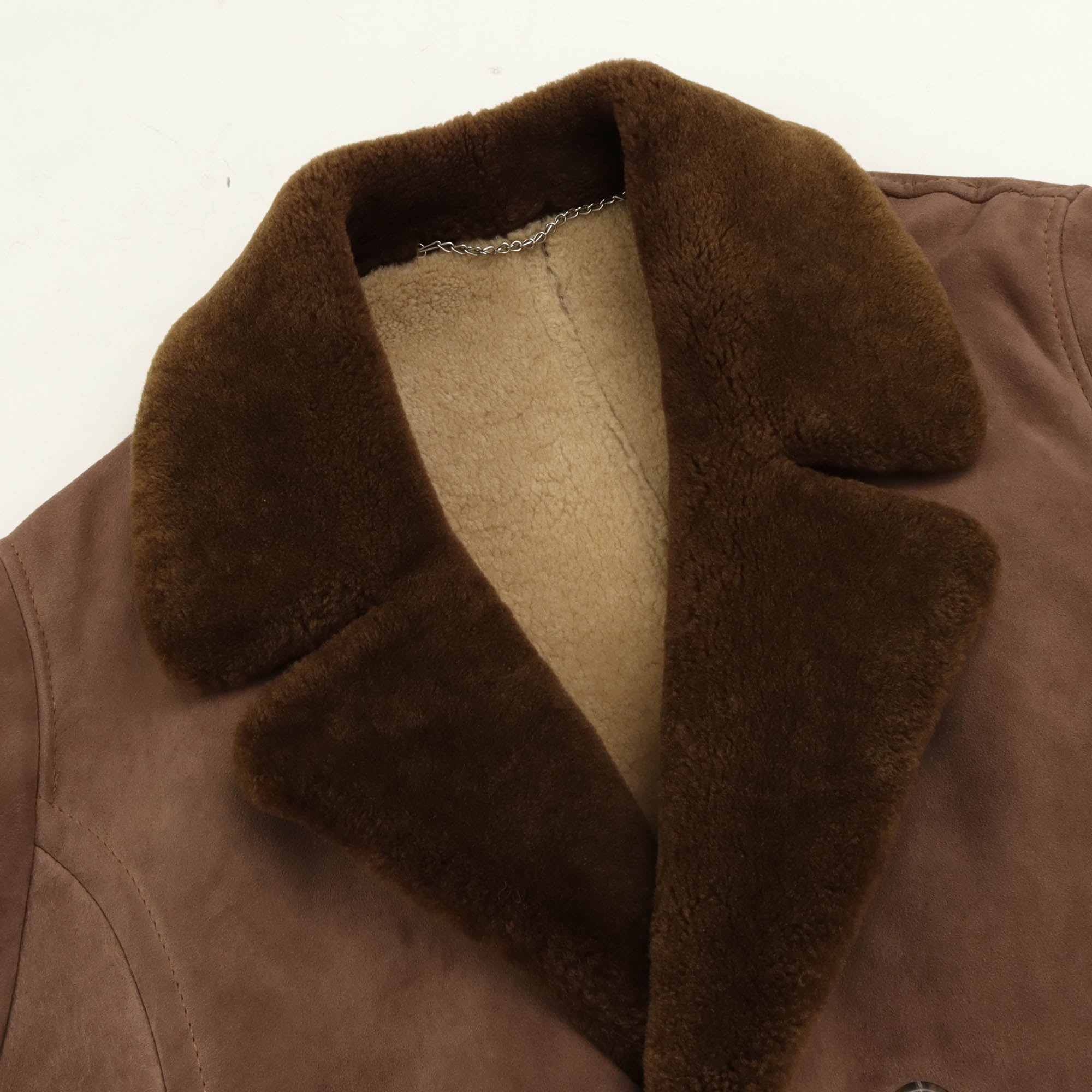 1970s Shearling Lined Suede DB Overcoat