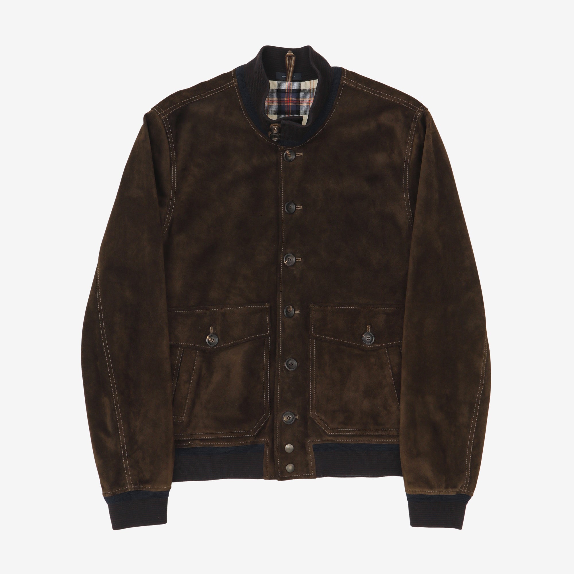 Calf Suede A-2 Bomber Jacket