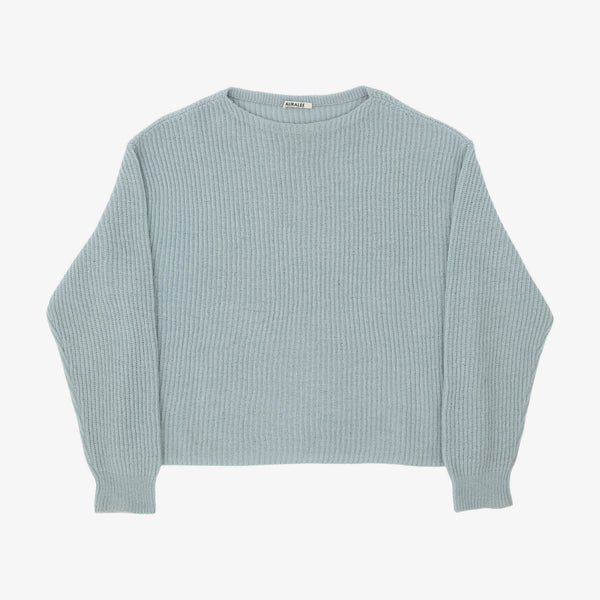 Auralee Hard Twist Wool Rib Knit Boat Neck Sweater – Marrkt