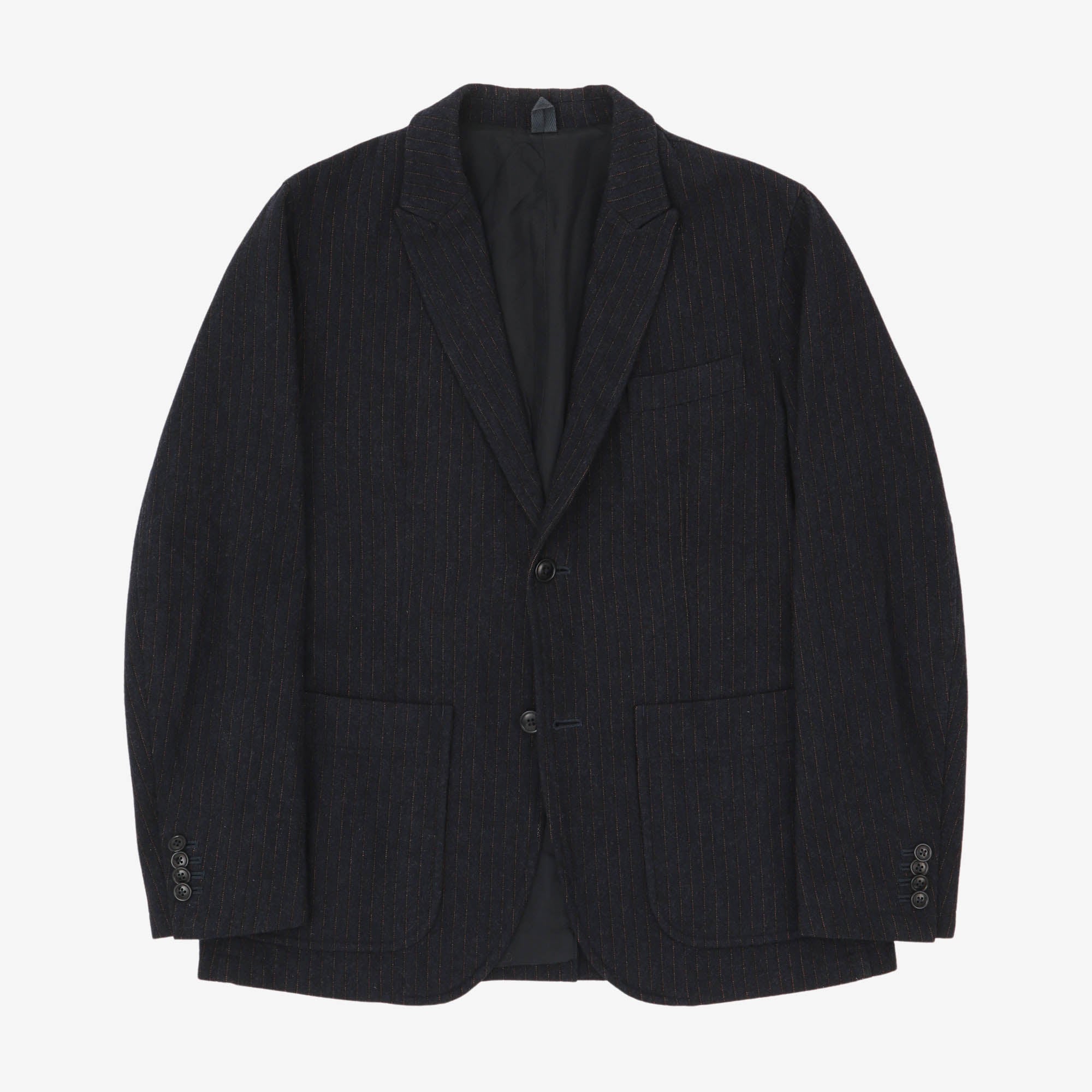 Pinstripe Wool Blend Suit