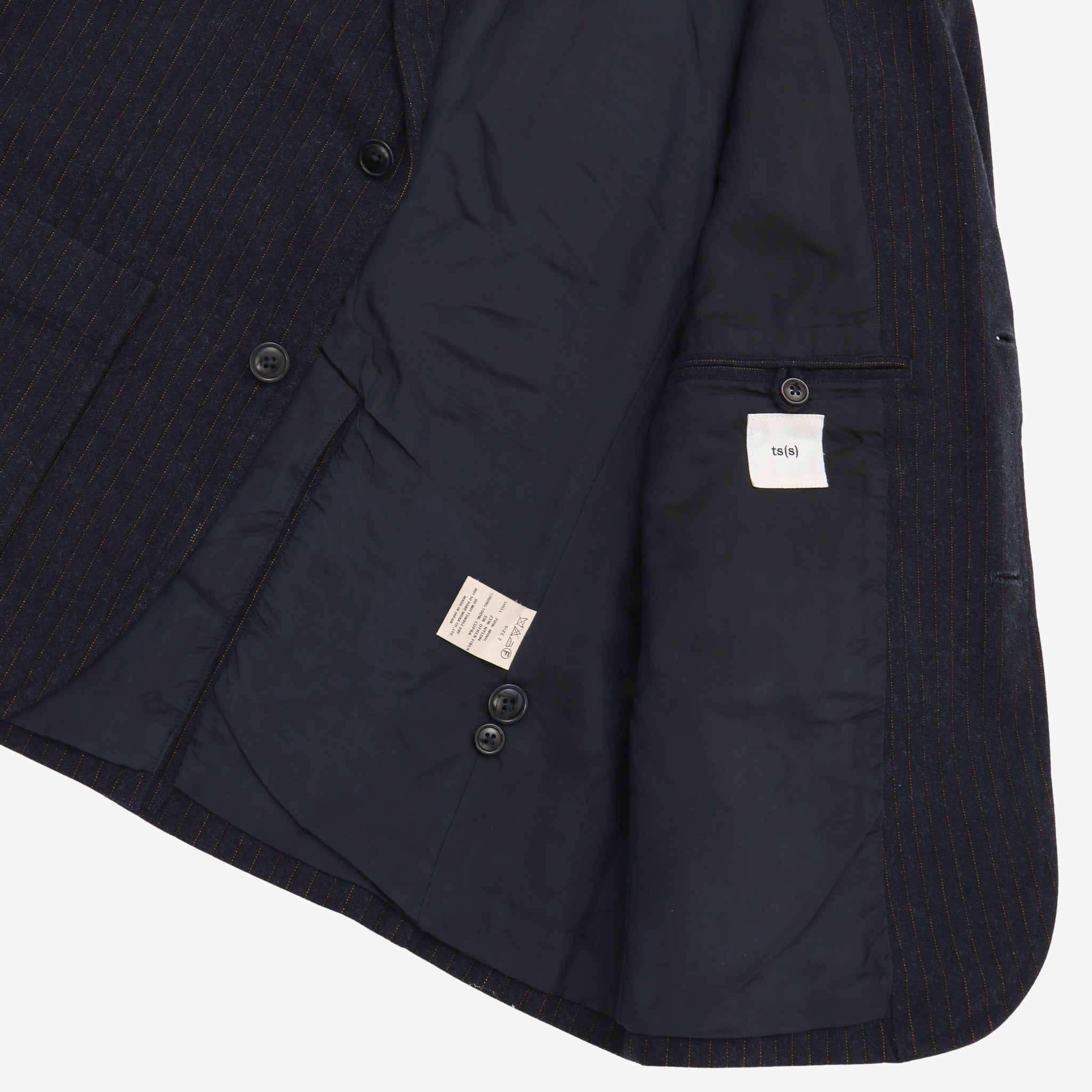 Pinstripe Wool Blend Suit