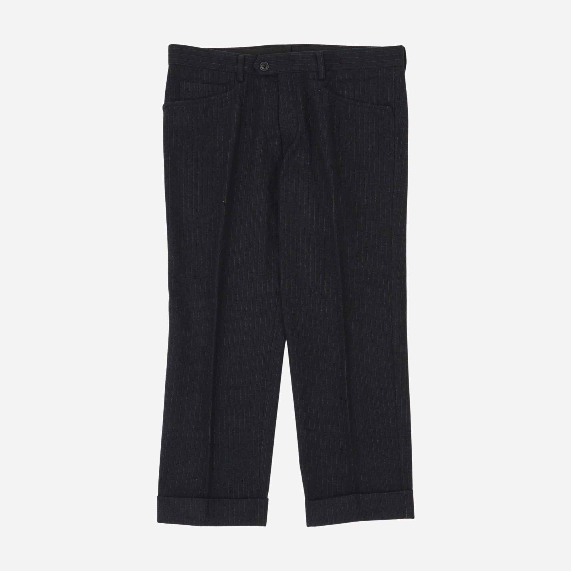 Pinstripe Wool Blend Suit