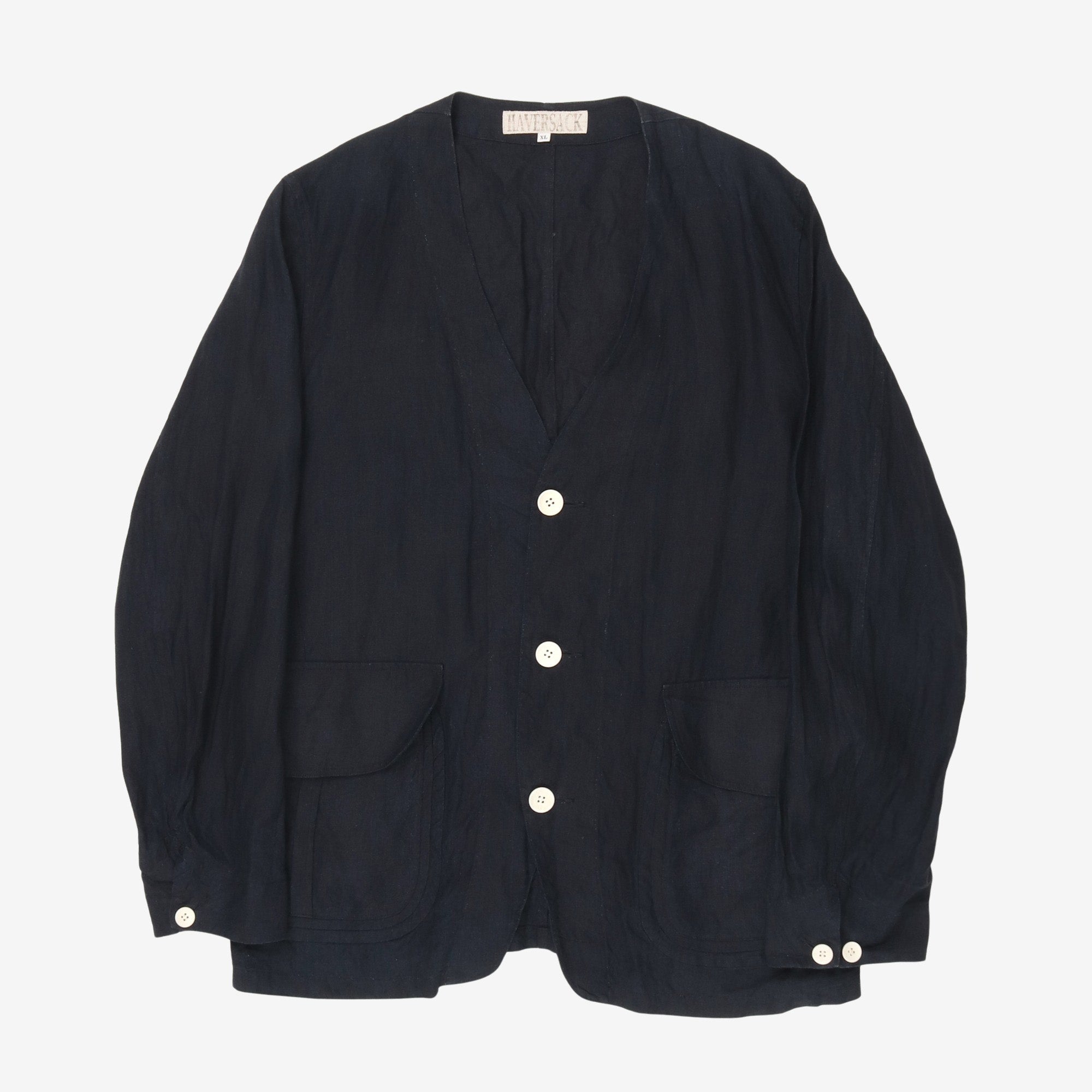 Collarless Linen Jacket