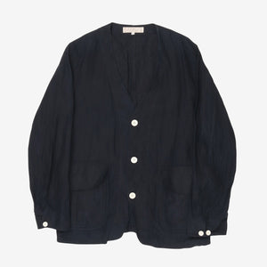 Collarless Linen Jacket