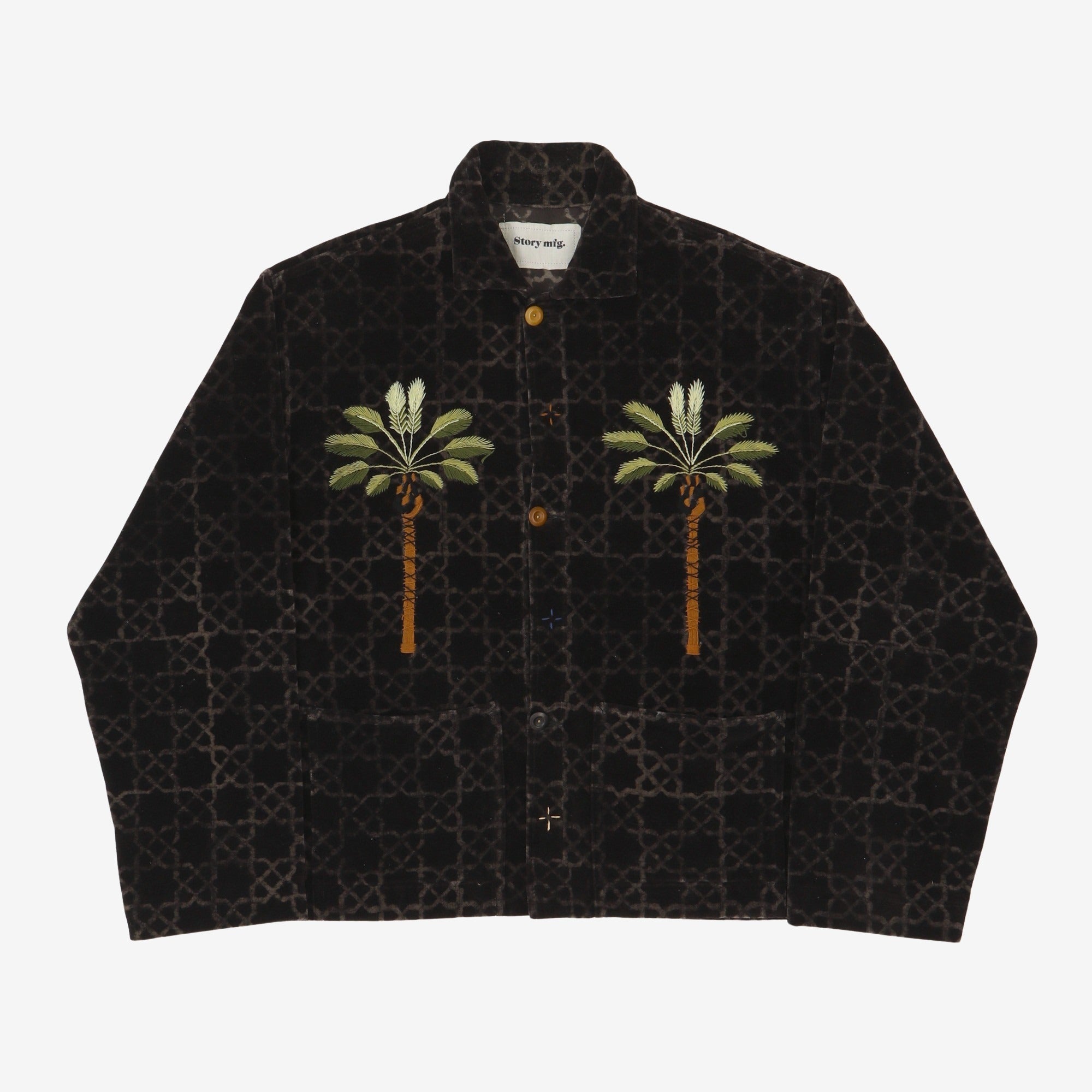 Velvet Palm Tree Short On Time Jacket