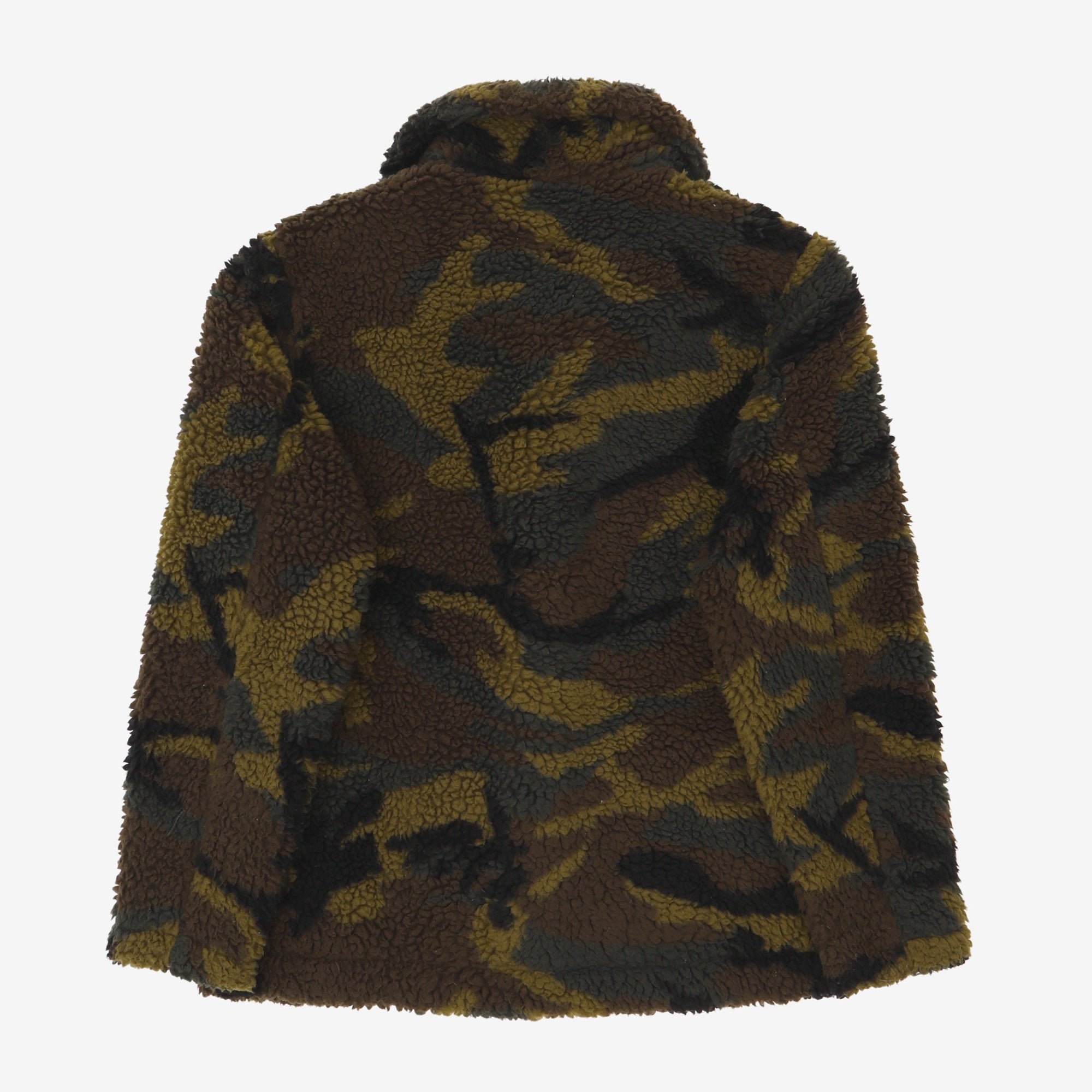 Fluffy Pile Camo Cardigan Jacket