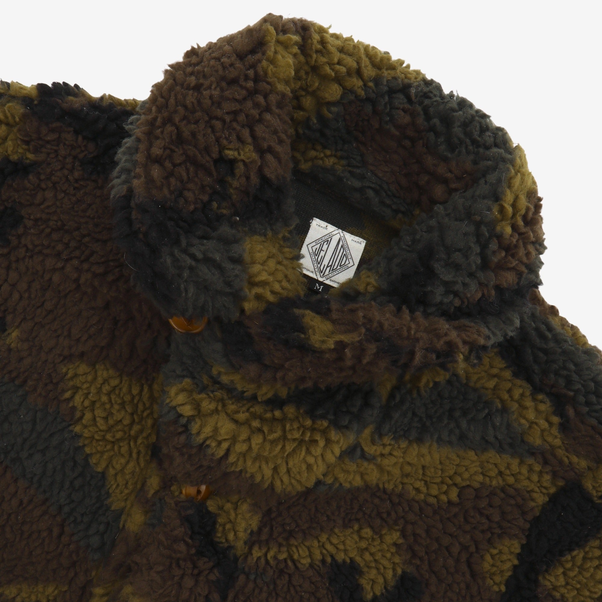 Fluffy Pile Camo Cardigan Jacket