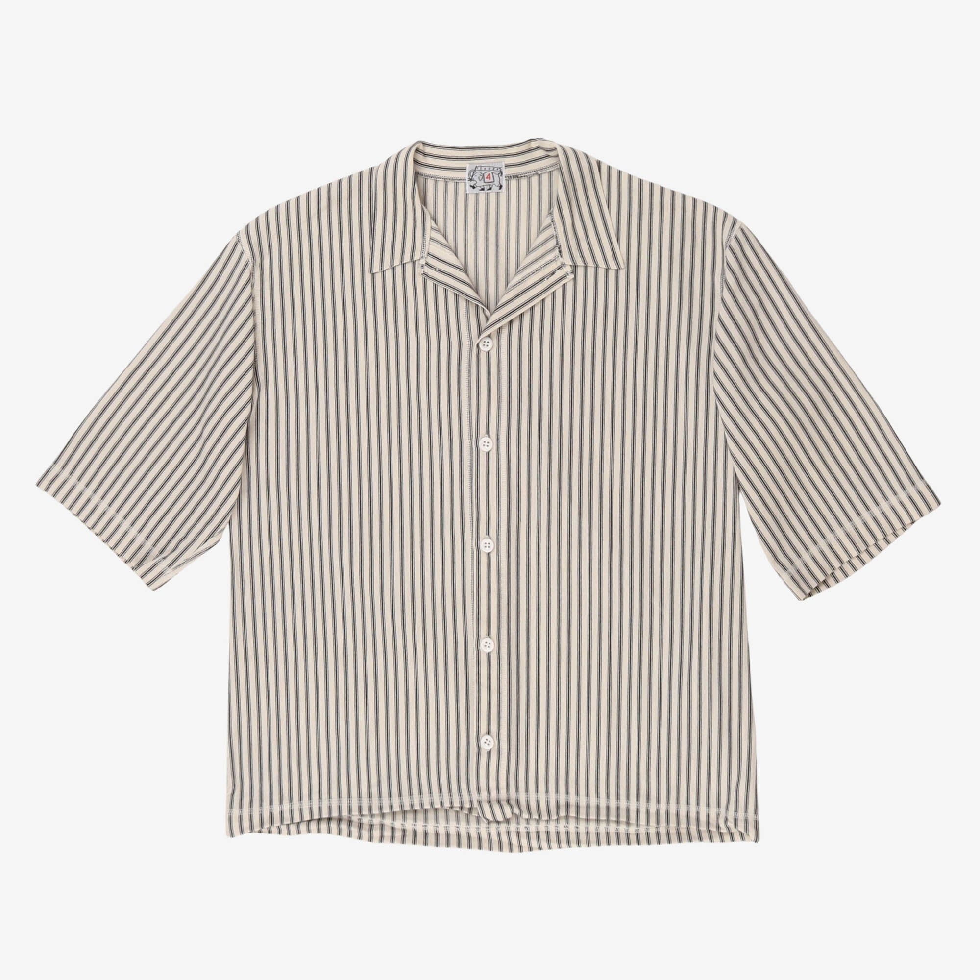 3/4 Sleeve Cotton Stripe Shirt
