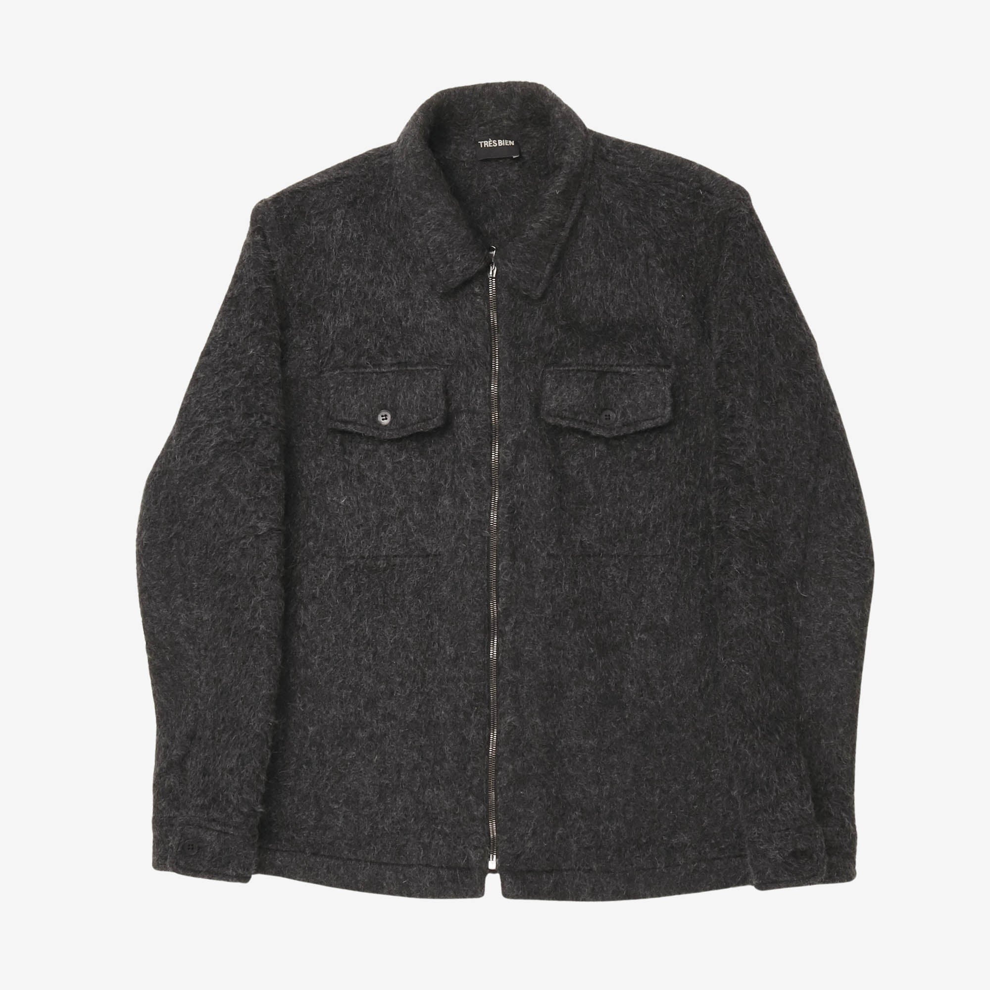 Wool Mohair Zip Jacket