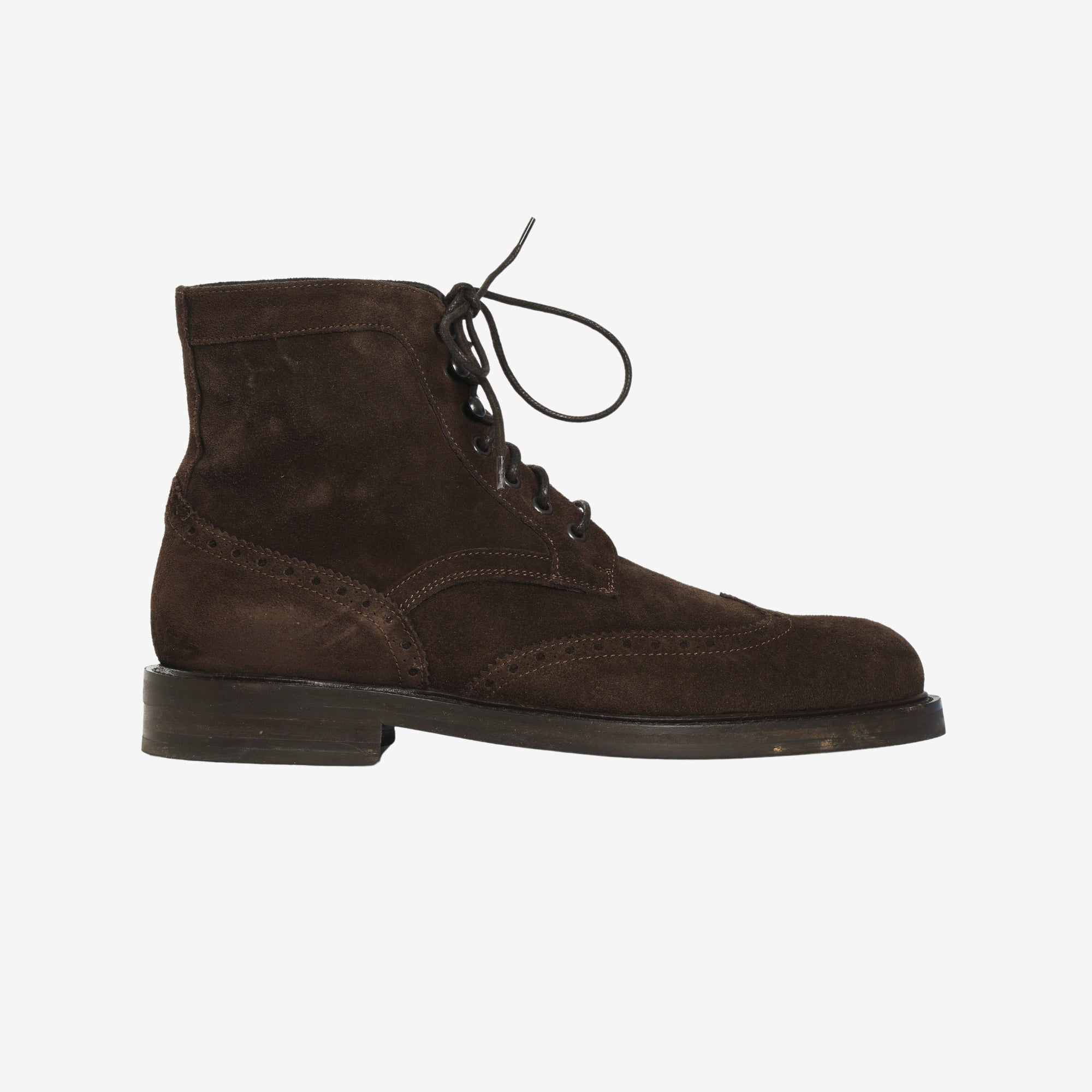 Suede Harris Wingtip Country Boots