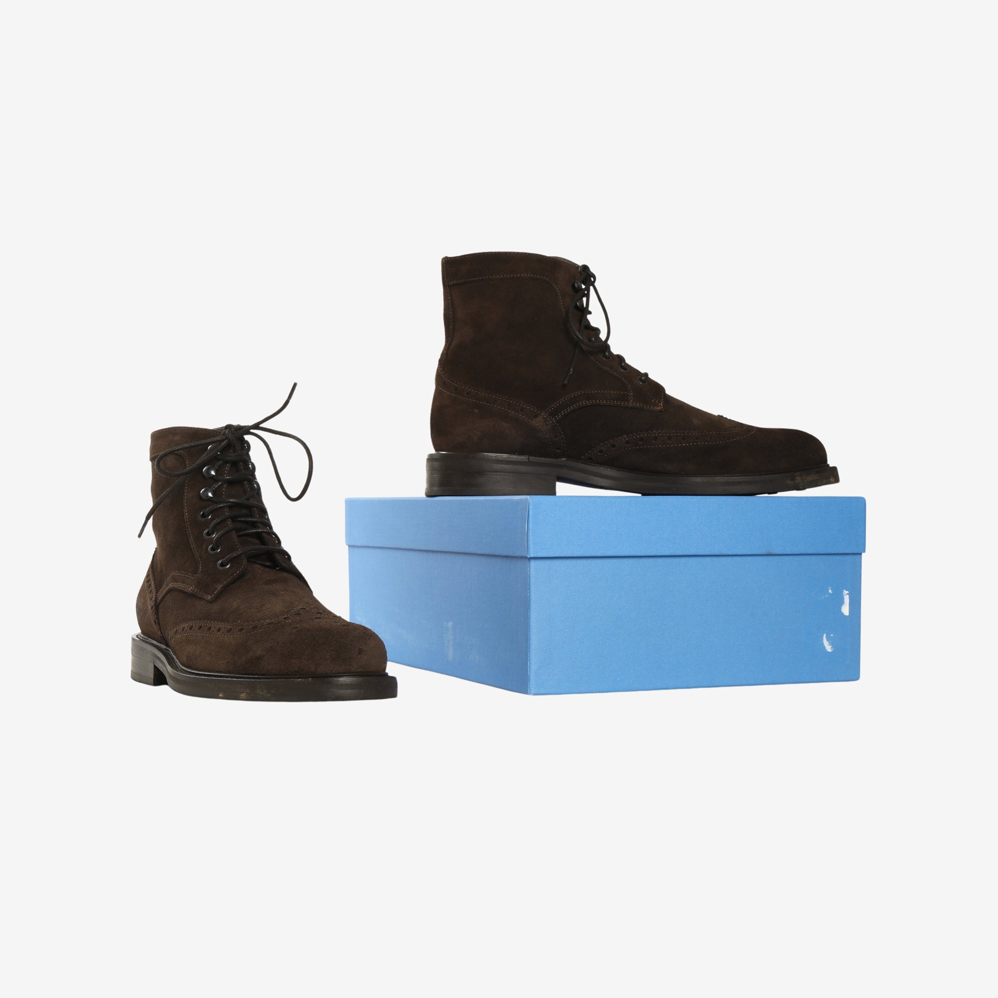 Suede Harris Wingtip Country Boots