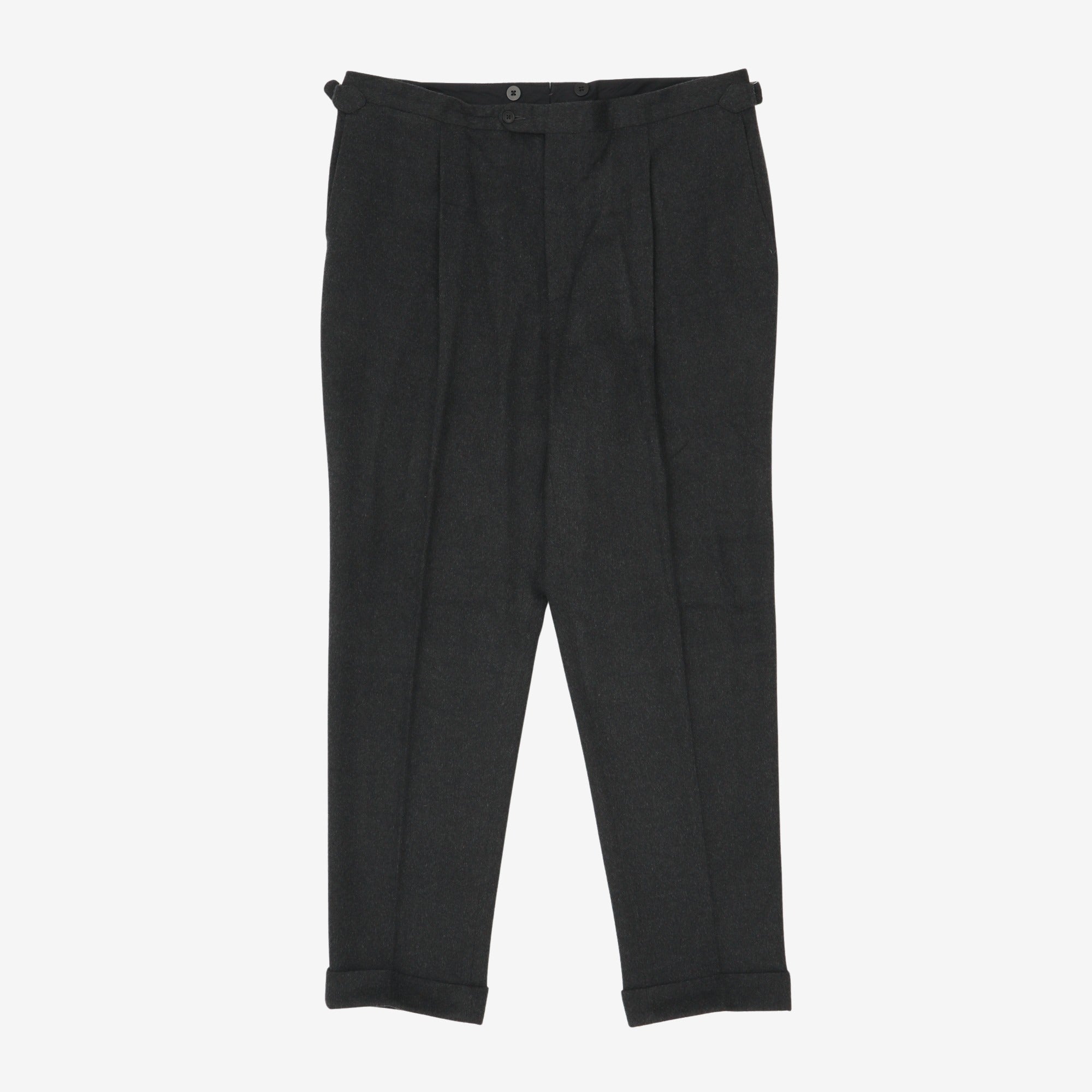 Wool Pleated Trousers (39W X 32L)