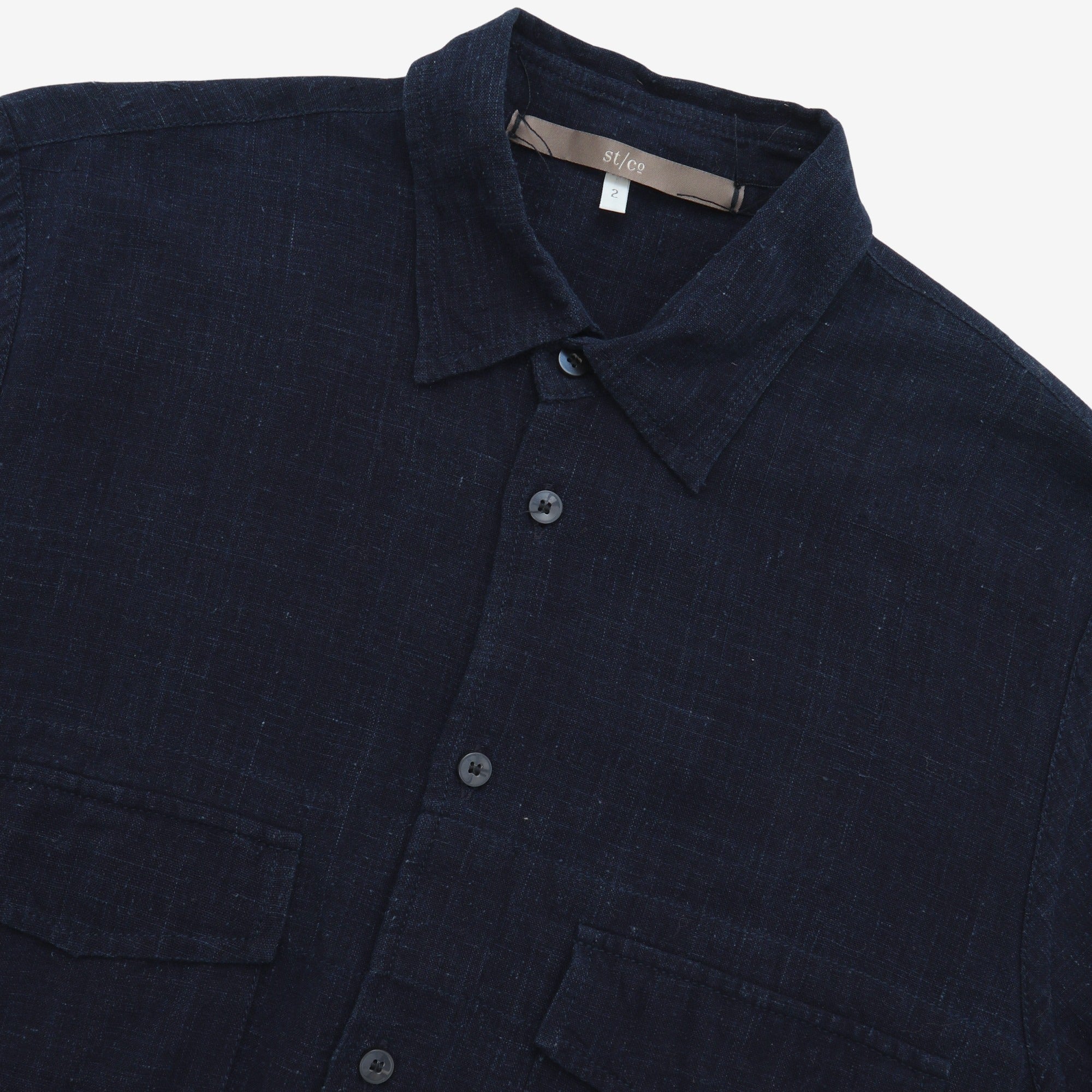 Indigo Linen Utility Shirt
