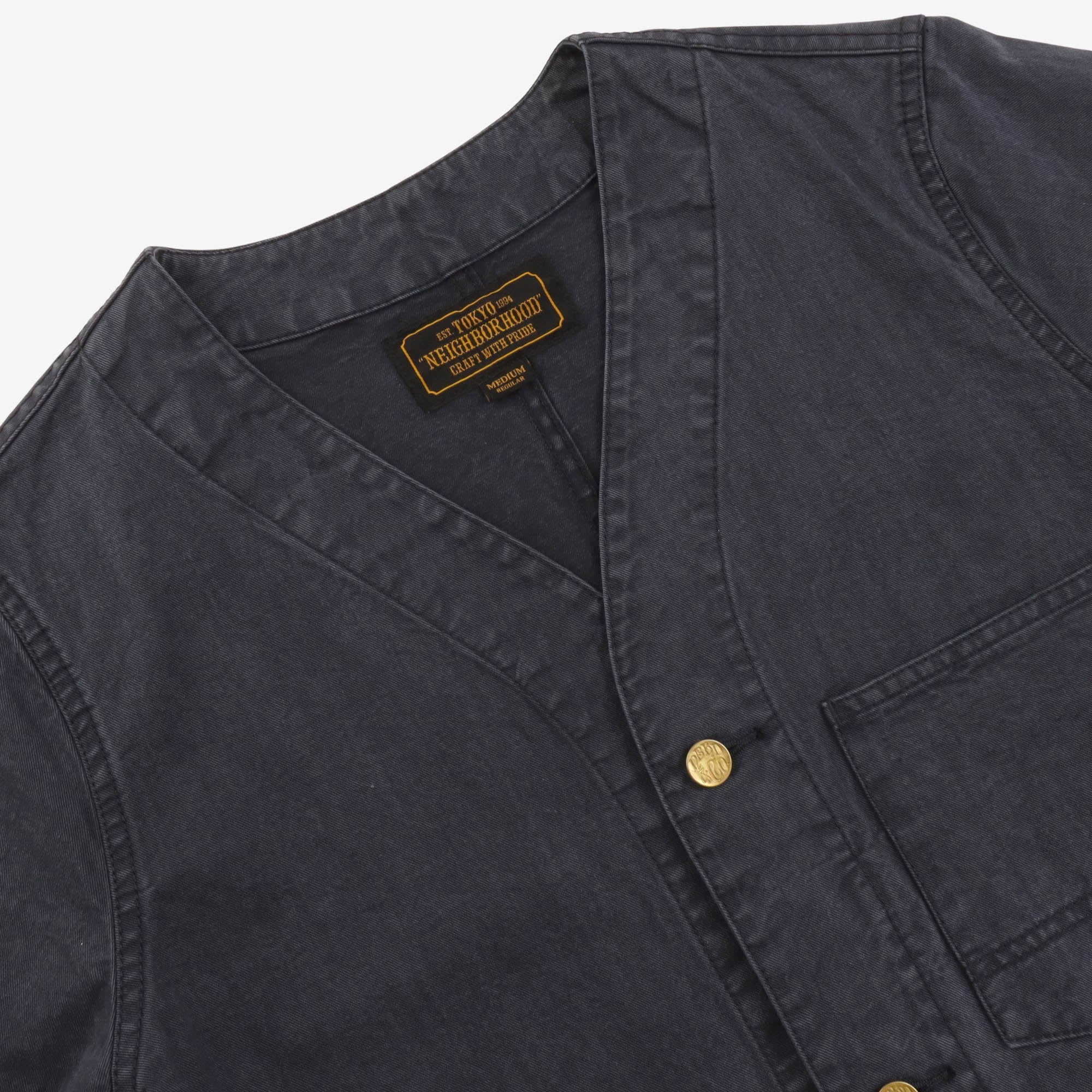 Colarless Shop Coat