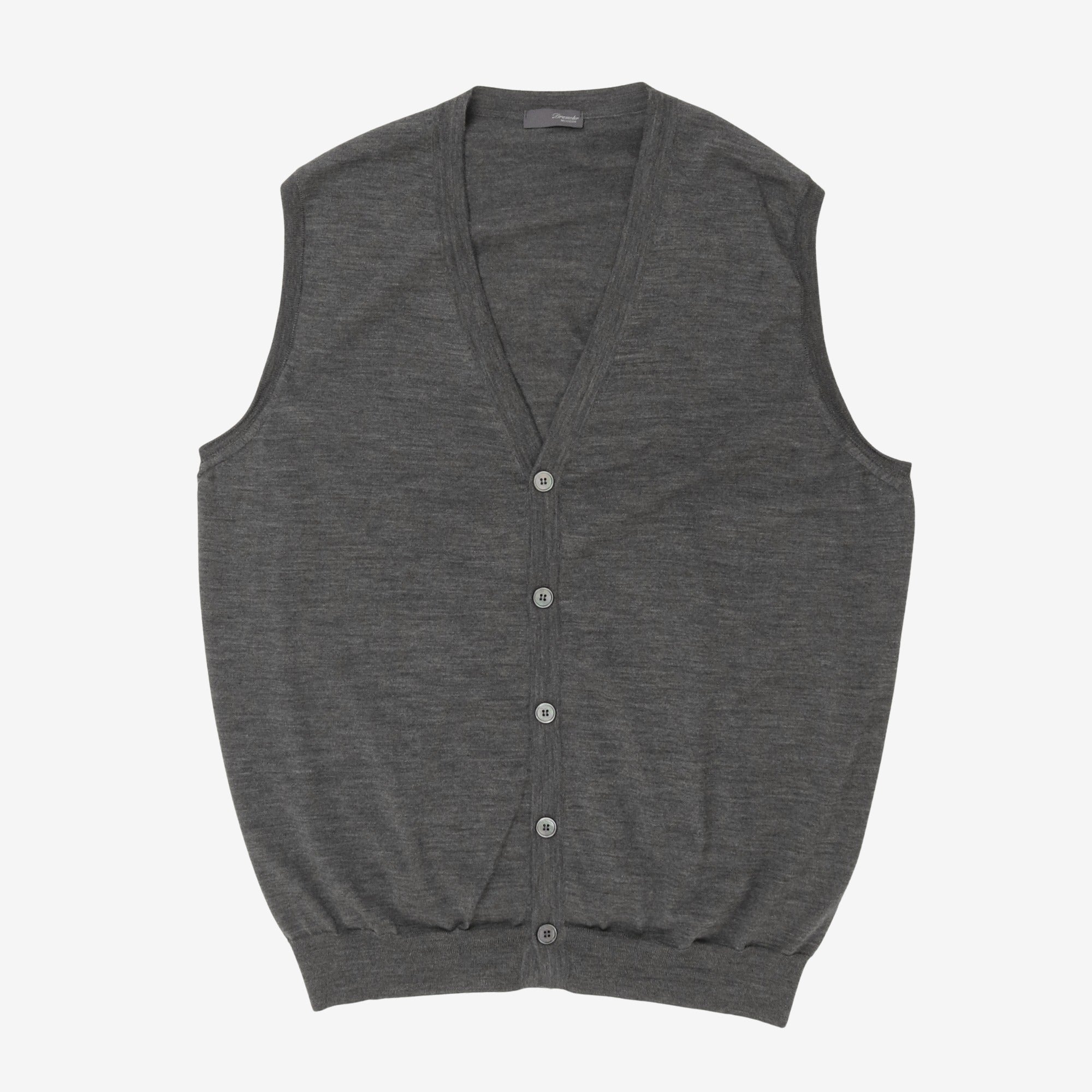 Merino Wool Sleeveless Cardigan (Fits UK44-46)