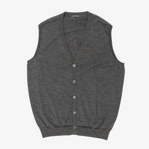 Merino Wool Sleeveless Cardigan (Fits UK44-46)
