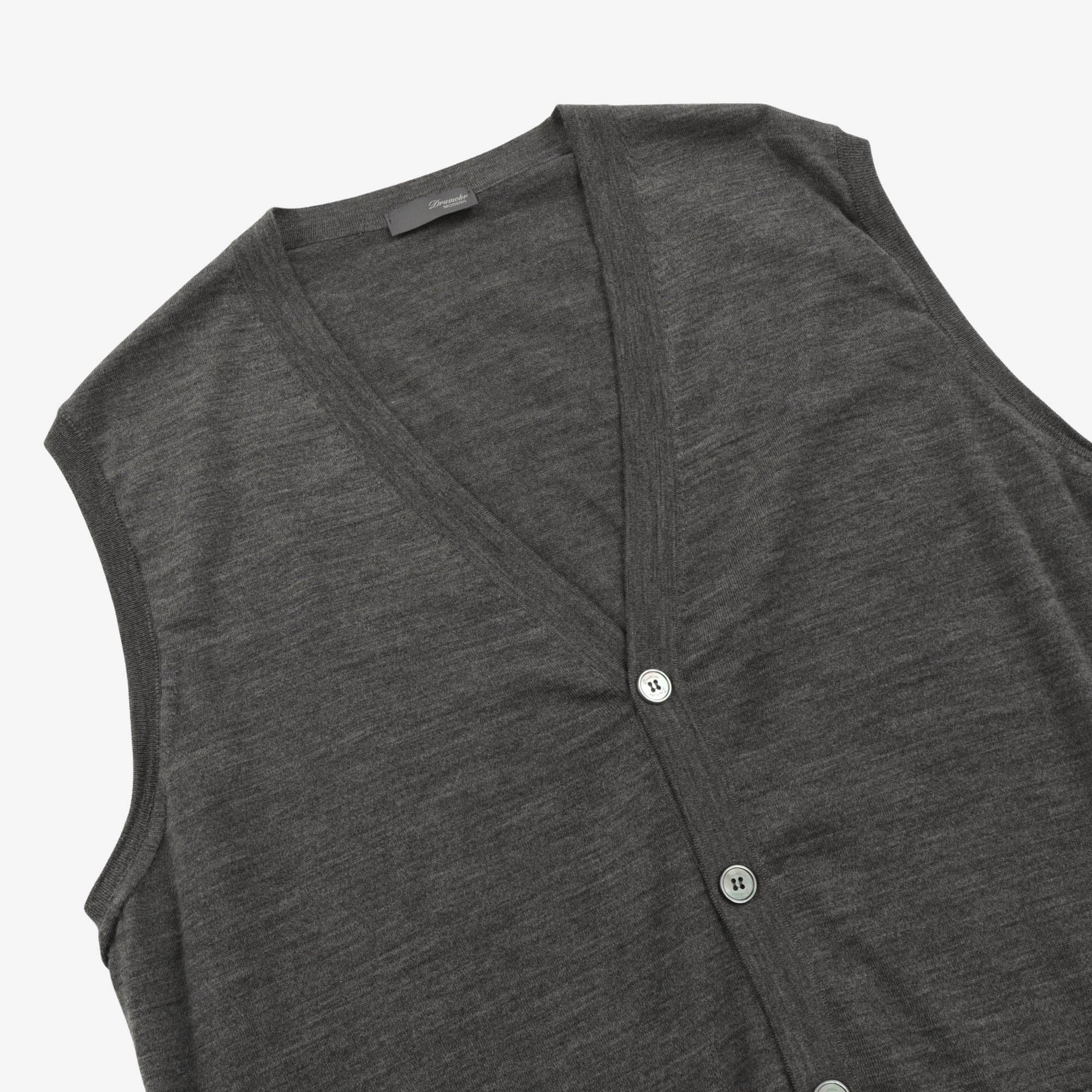 Merino Wool Sleeveless Cardigan (Fits UK44-46)
