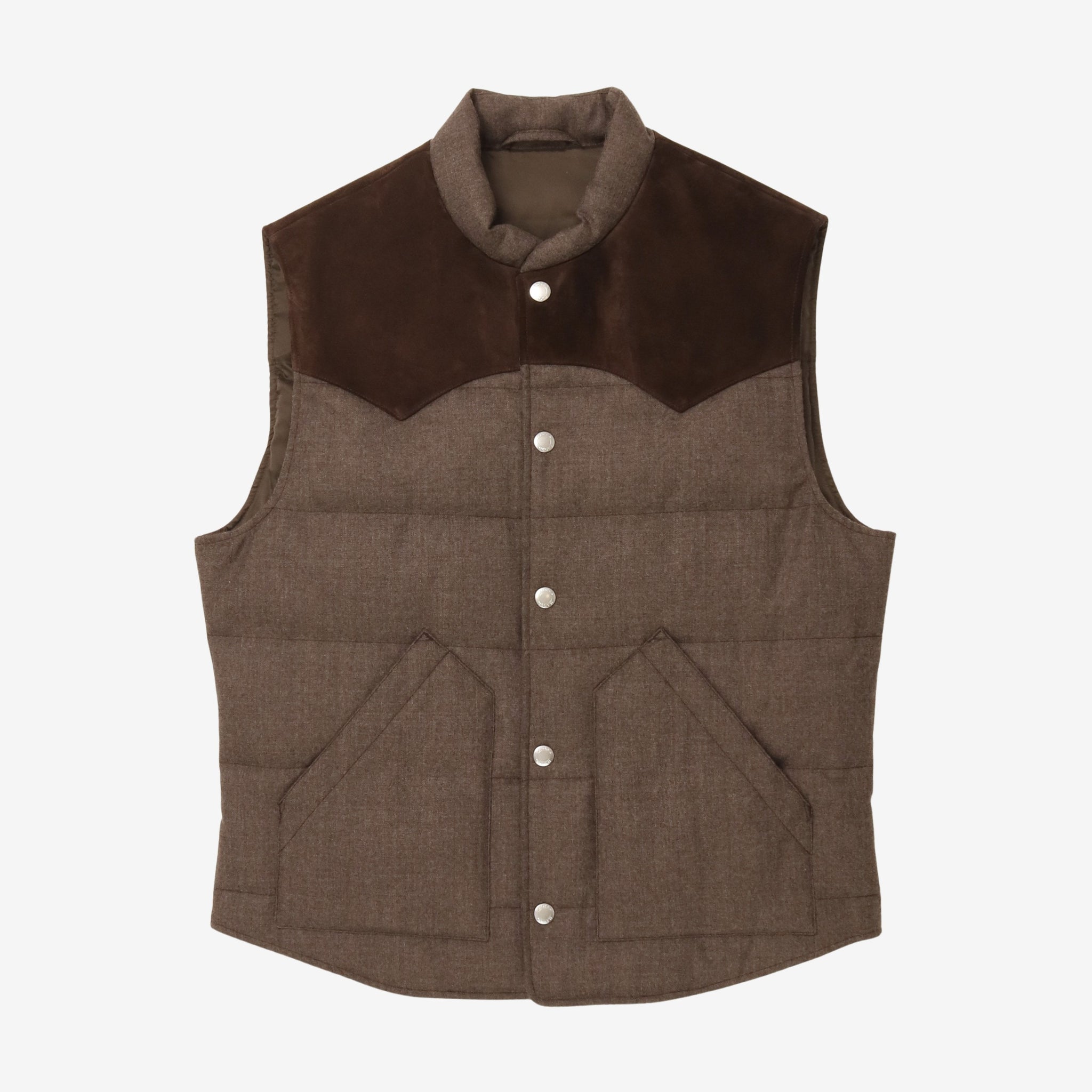 Wool-Cashmere Western Down Vest