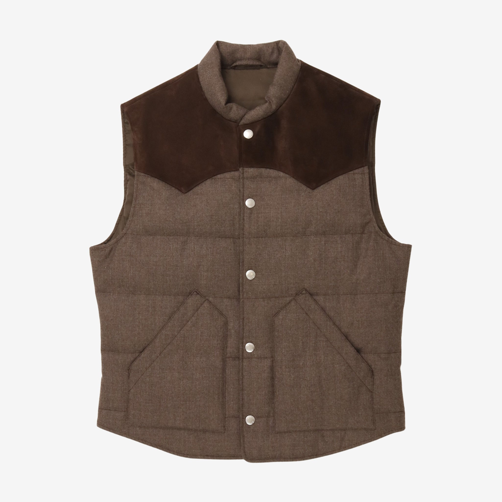 Wool-Cashmere Western Down Vest