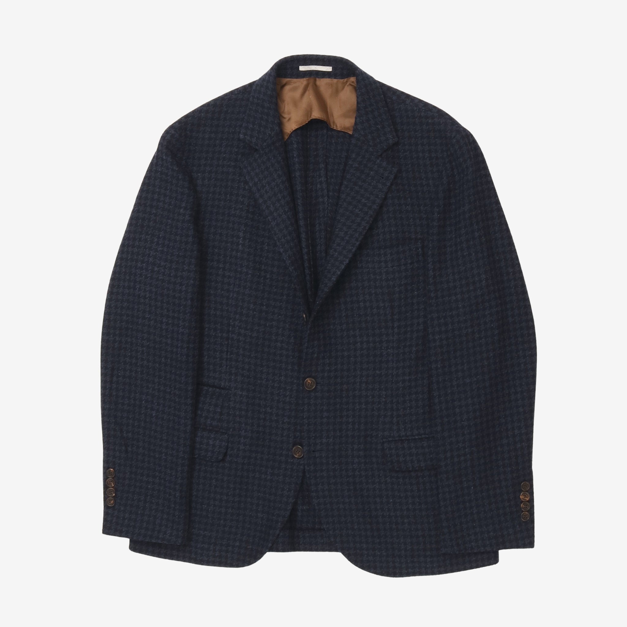 Wool Blend Houndstooth Blazer