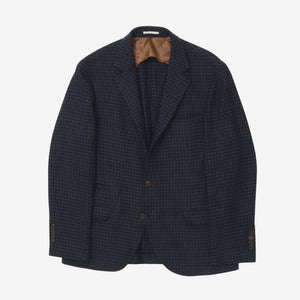 Wool Blend Houndstooth Blazer