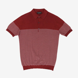 Striped Cotton Knit Polo