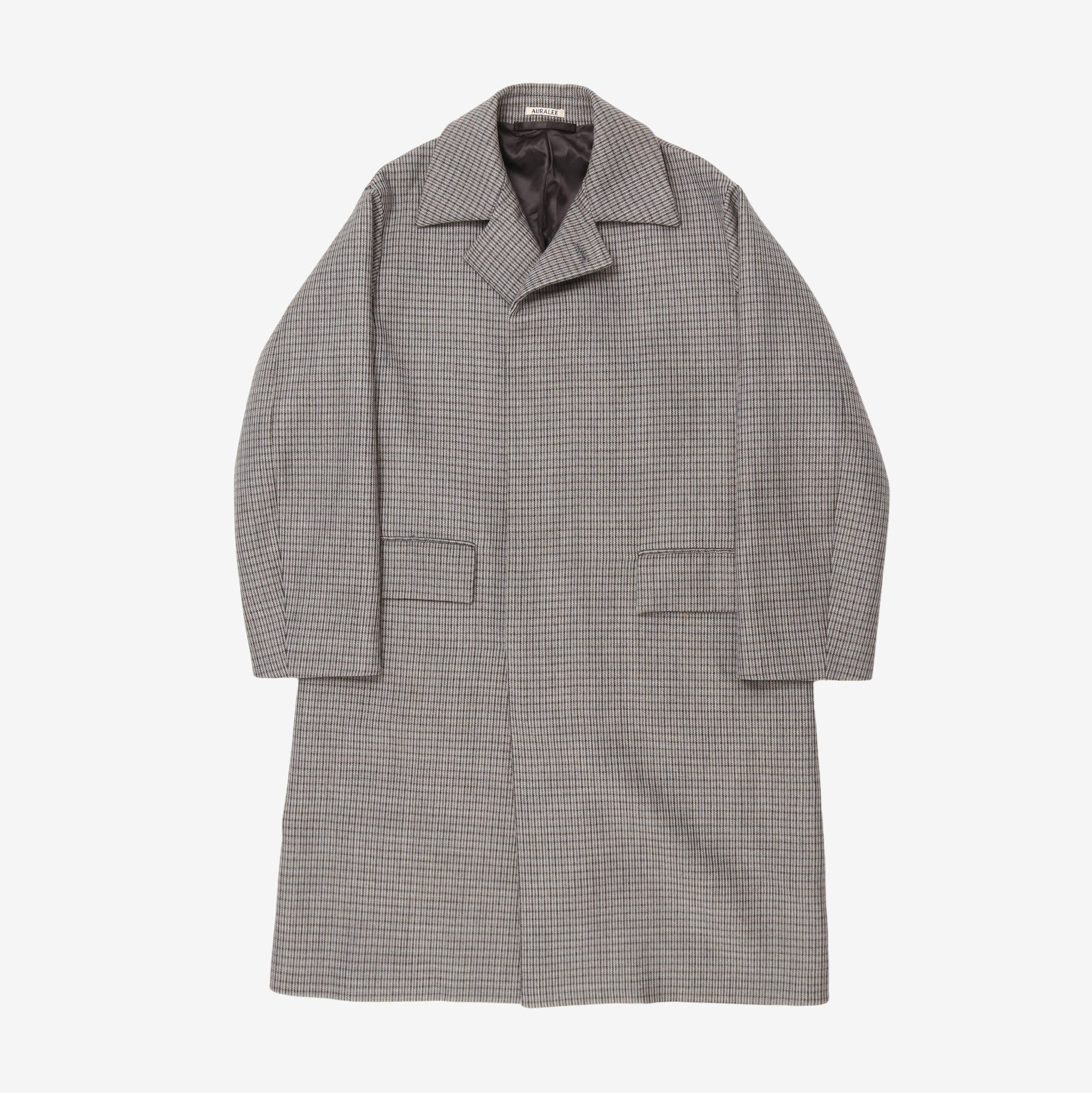 Double Face Check Soutien Collar Coat