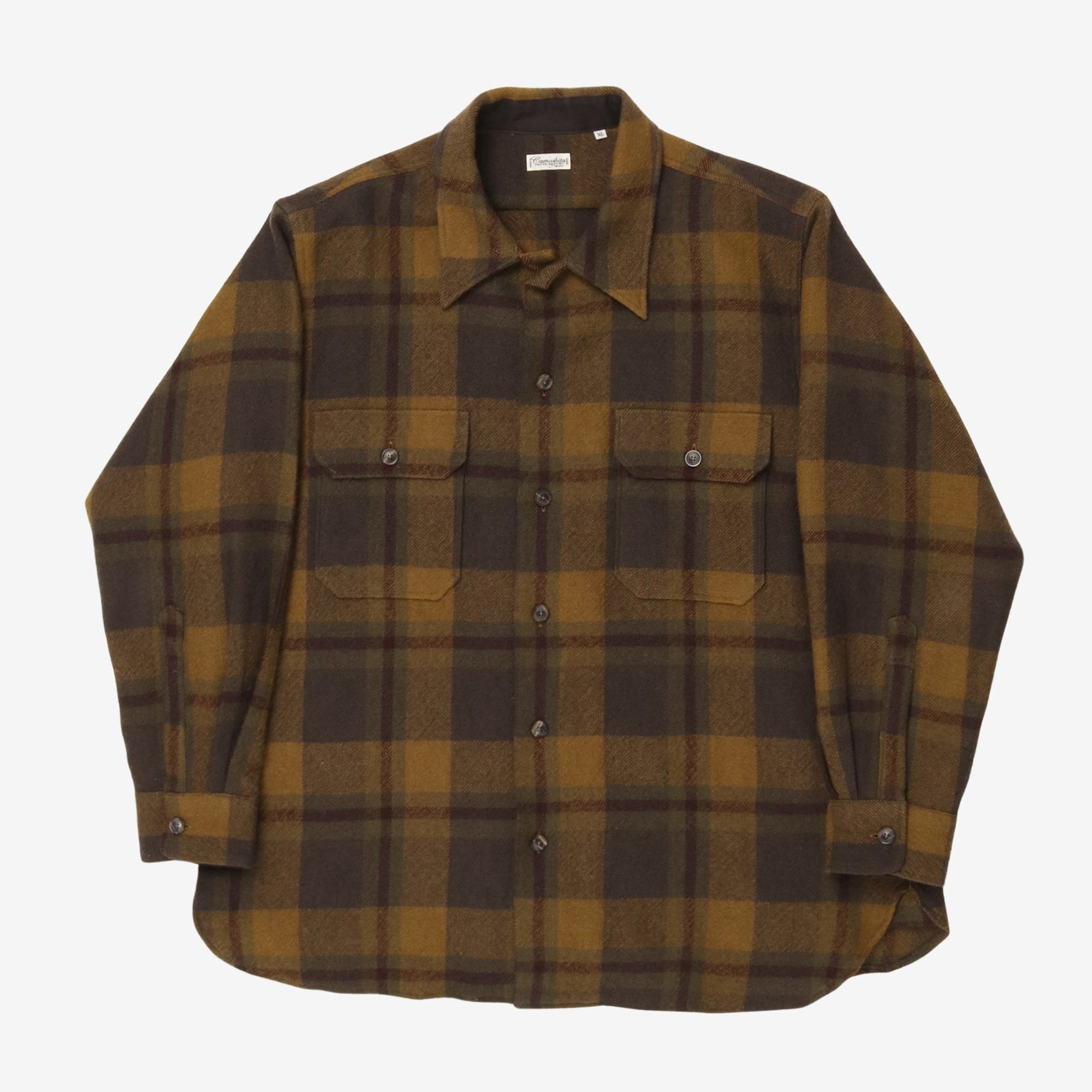 Wool Plaid Check Shirt