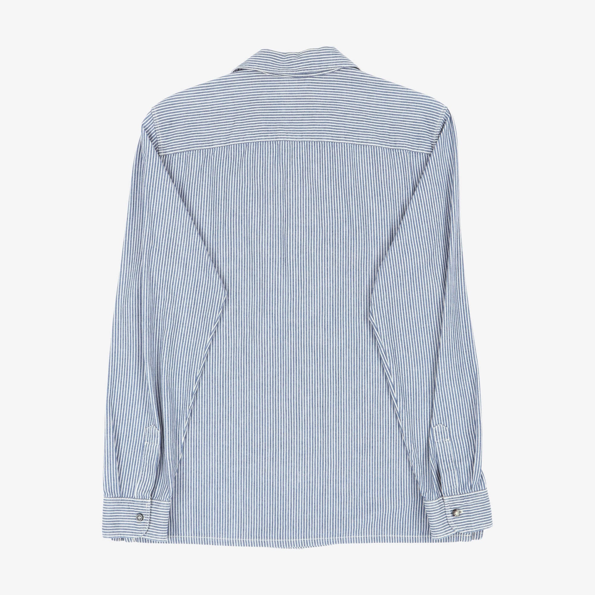 Stripe Open Collar Shirt